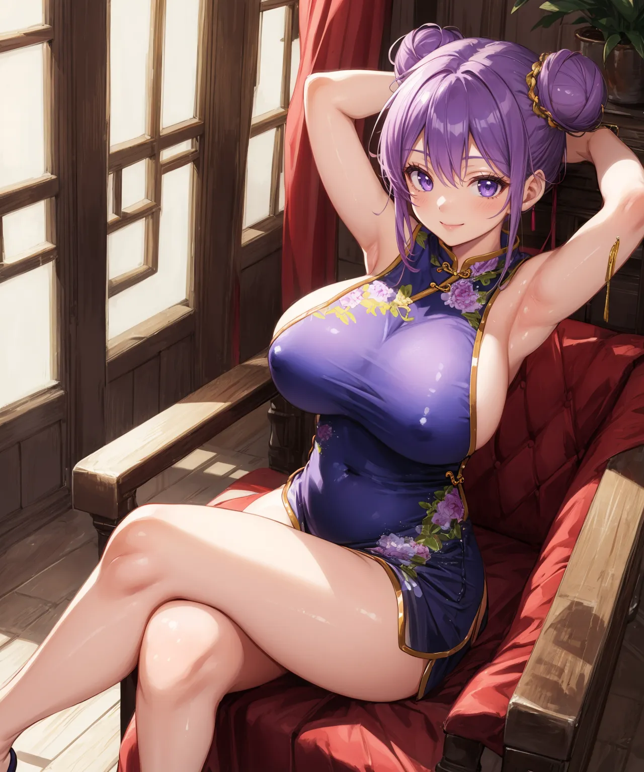 【「爆乳・超乳×チャイナドレス」AIエロ画像（イラスト・アニメ・二次元風）56枚まとめ！(2ページ目)のエロ画像12枚目