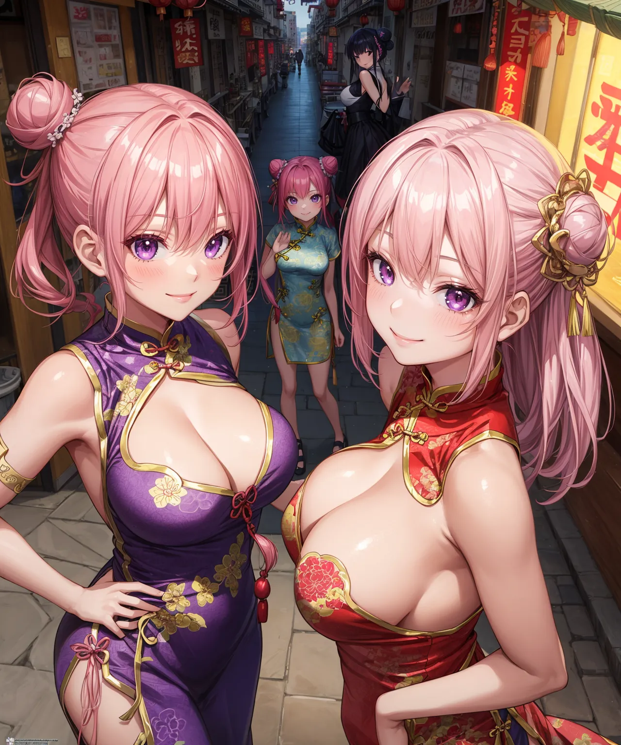 【「巨乳×チャイナドレス」AIエロ画像（イラスト・アニメ・二次元風）47枚まとめ！(2ページ目)のエロ画像2枚目