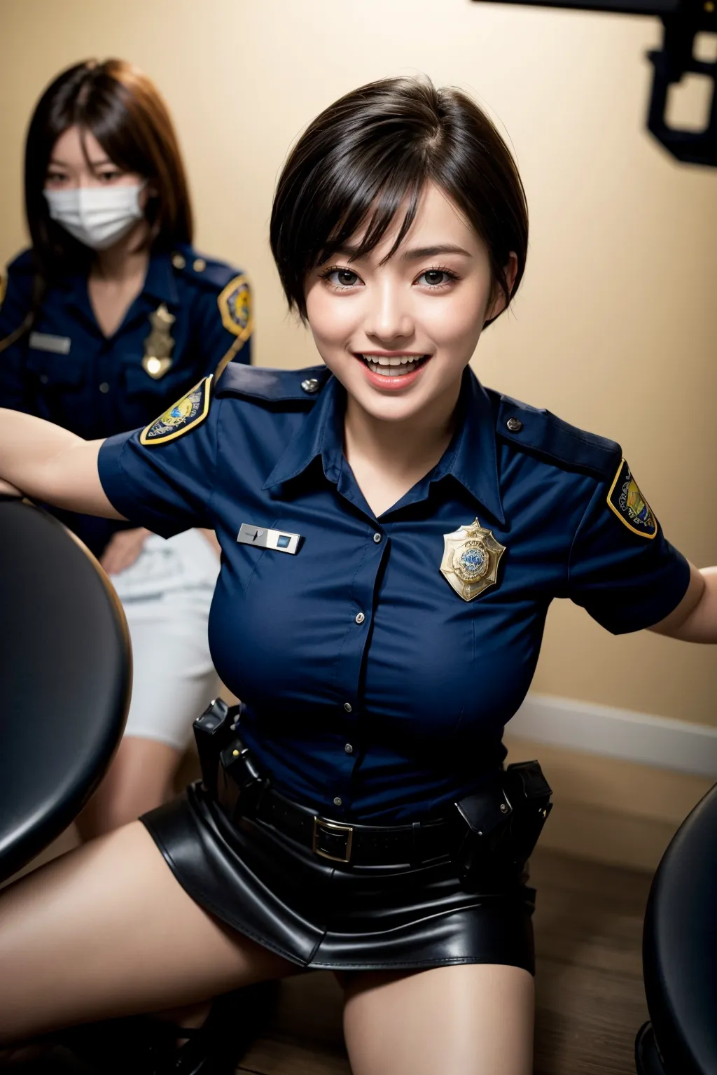 【「爆乳・超乳×女警官」AIエロ画像（リアル・実写・フォト風）192枚まとめ！(6ページ目)のエロ画像1枚目