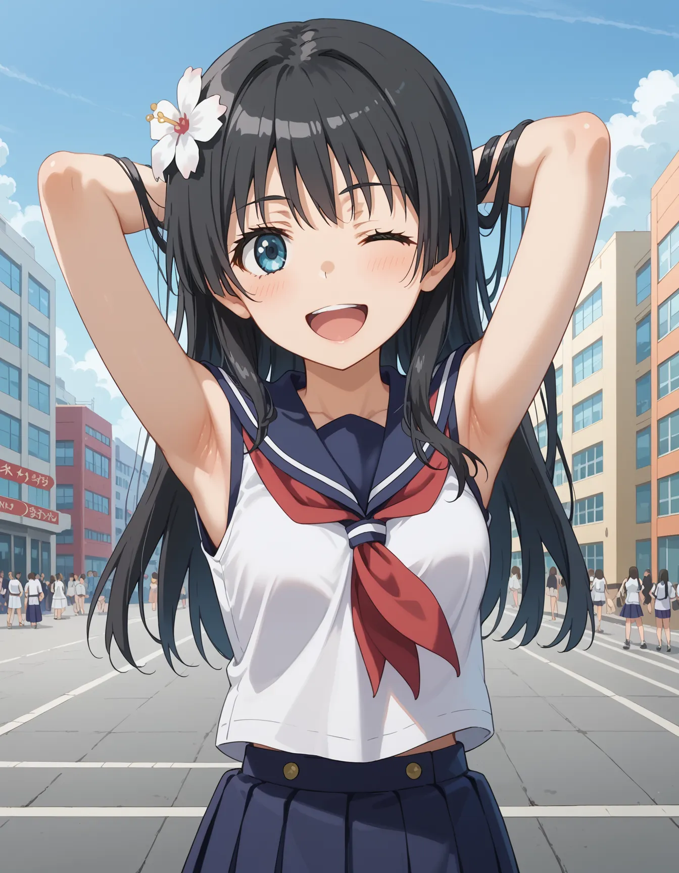 【「学制服」AIエロ画像（イラスト・アニメ・二次元風）4855枚まとめ！(119ページ目)のエロ画像13枚目