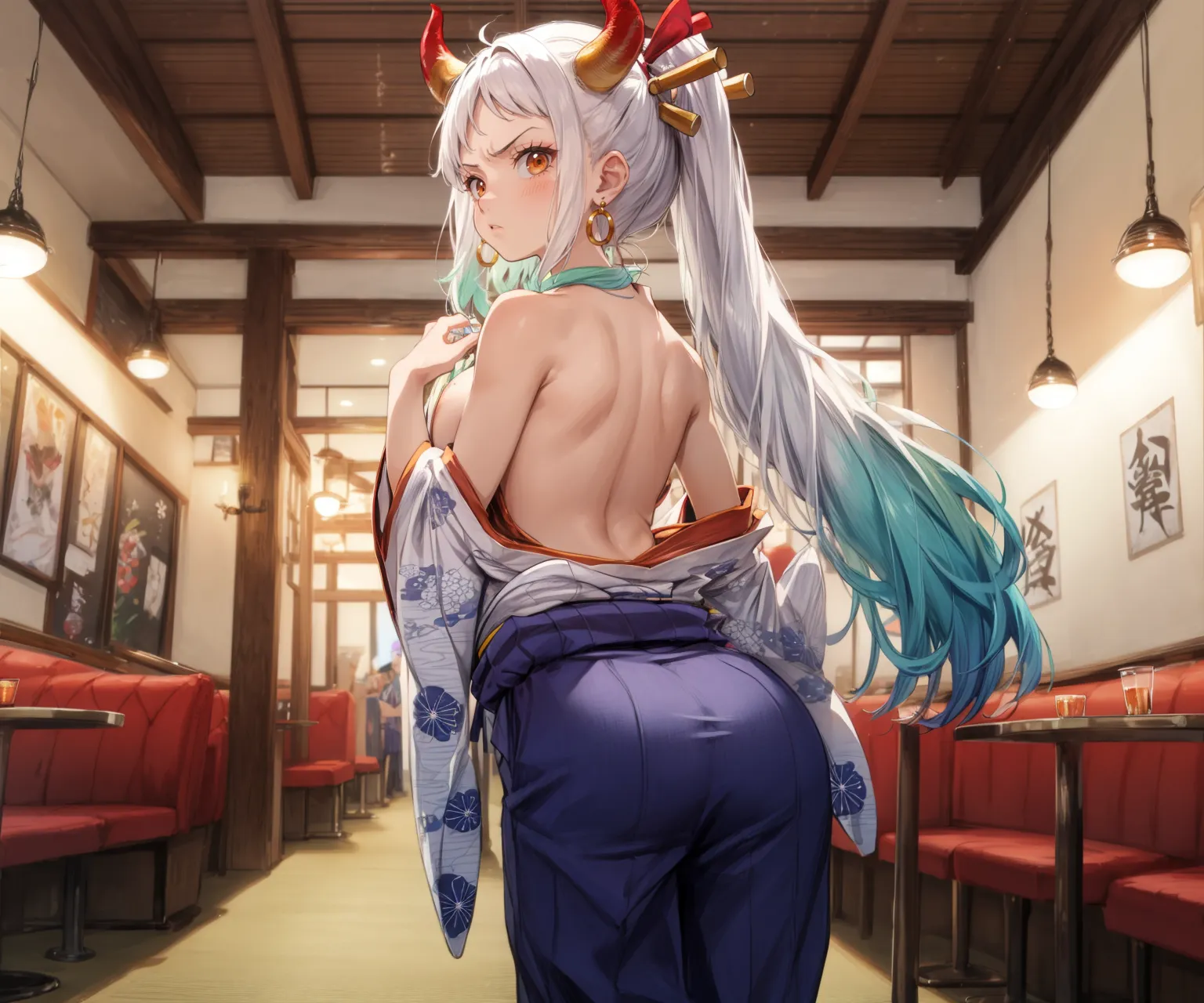 【「尻×着物」AIエロ画像（イラスト・アニメ・二次元風）299枚まとめ！(7ページ目)のエロ画像30枚目
