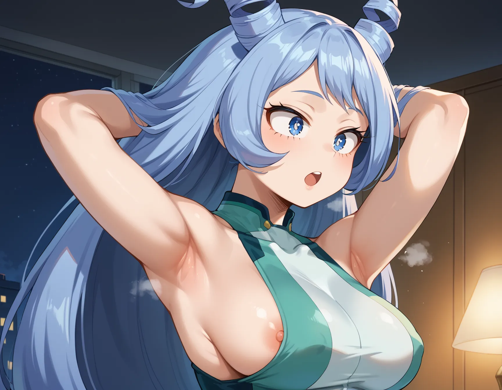 【「腋・脇×下着（ブラジャー・パンティ）」AIエロ画像（イラスト・アニメ・二次元風）1248枚まとめ！(31ページ目)のエロ画像9枚目
