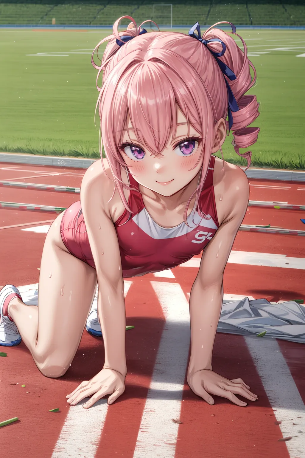 【「陸上」AIエロ画像（イラスト・アニメ・二次元風）160枚まとめ！(4ページ目)のエロ画像21枚目