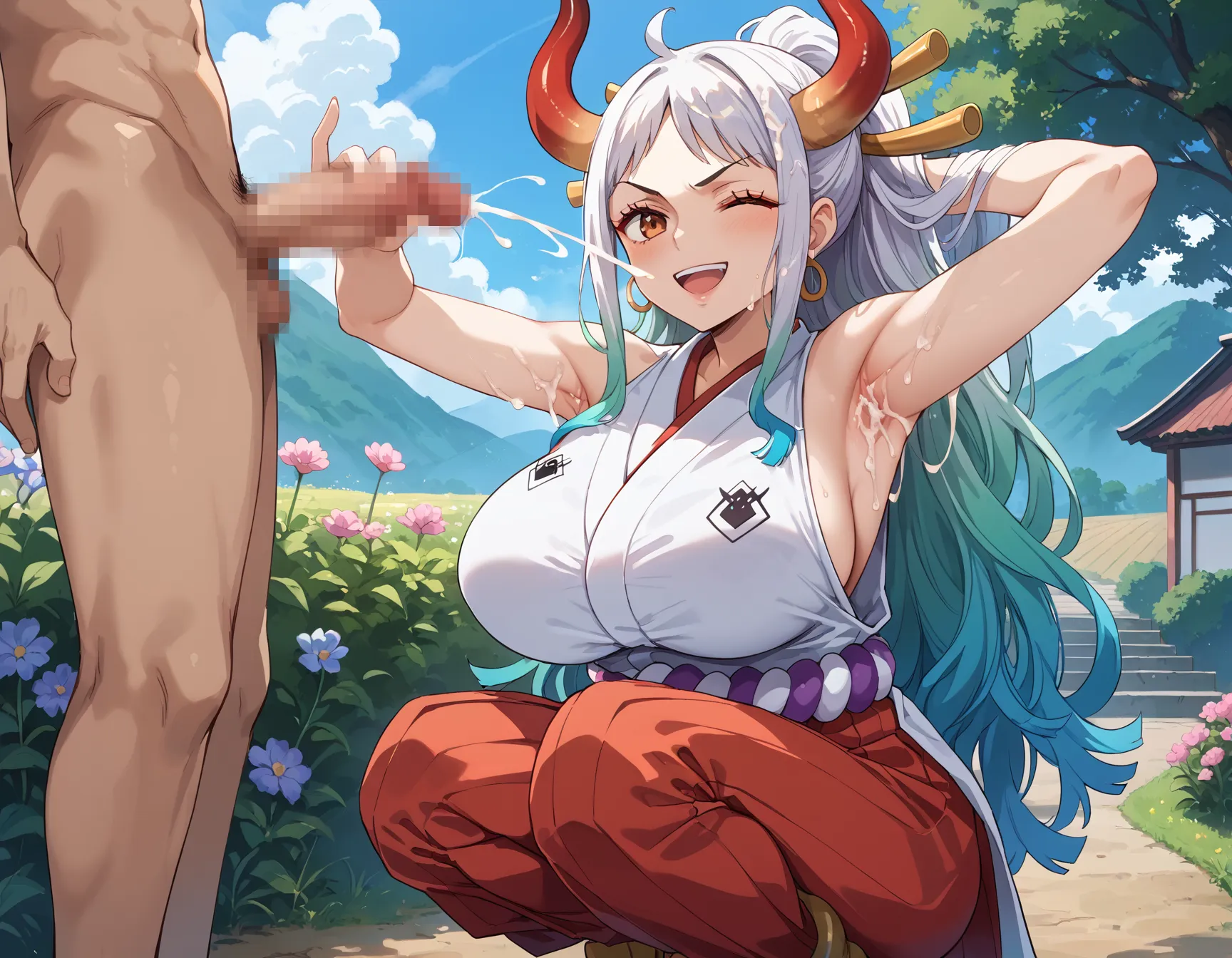 【「腋・脇×着物」AIエロ画像（イラスト・アニメ・二次元風）104枚まとめ！(3ページ目)のエロ画像13枚目