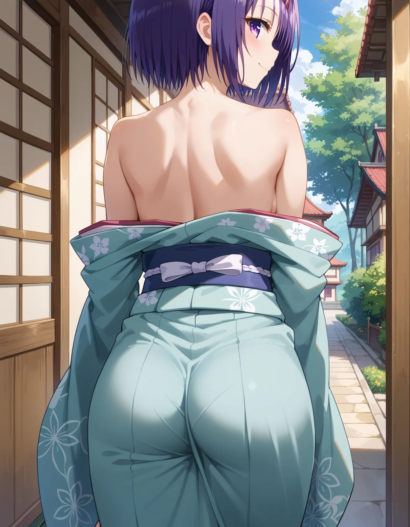 【「尻×着物」AIエロ画像（イラスト・アニメ・二次元風）299枚まとめ！(7ページ目)のエロ画像23枚目