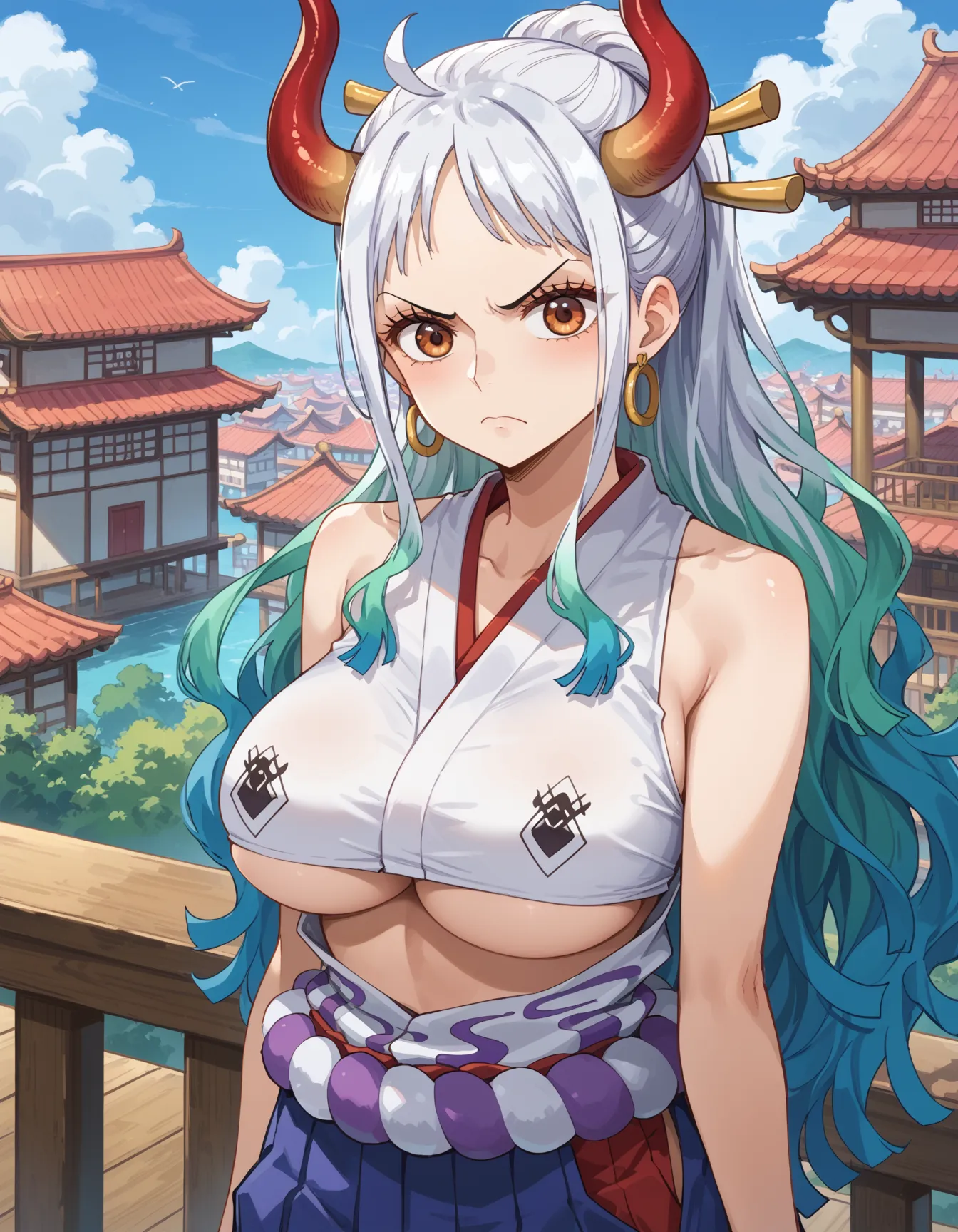 【「巨乳×着物」AIエロ画像（イラスト・アニメ・二次元風）854枚まとめ！(19ページ目)のエロ画像21枚目