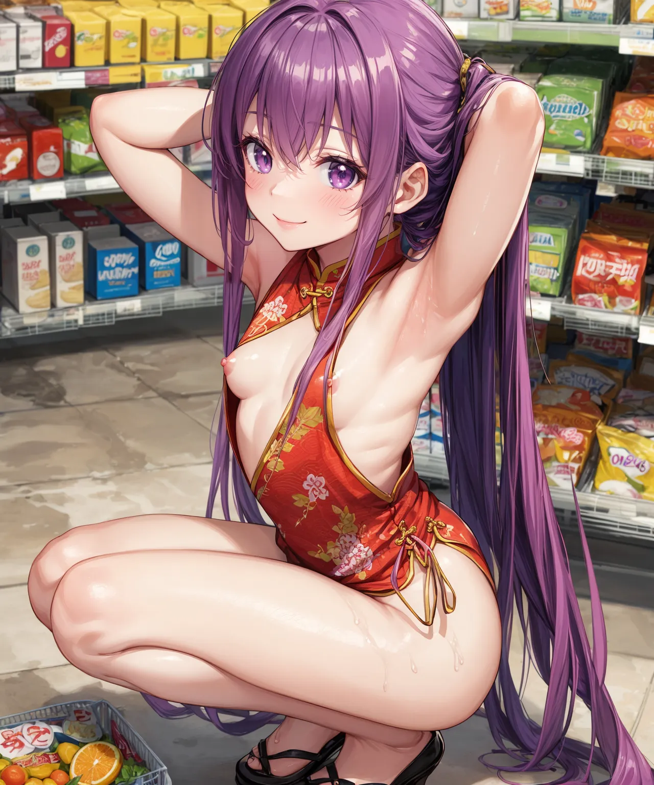 【「チャイナドレス」AIエロ画像（イラスト・アニメ・二次元風）252枚まとめ！(6ページ目)のエロ画像17枚目
