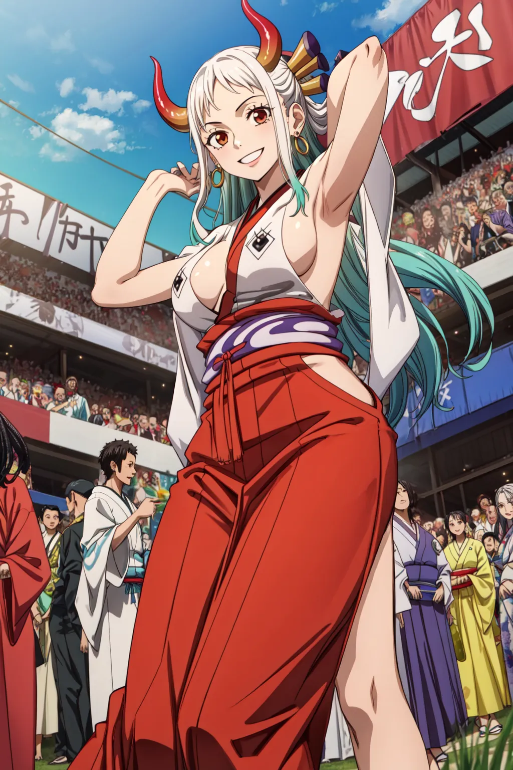 【「巨乳×着物」AIエロ画像（イラスト・アニメ・二次元風）854枚まとめ！(19ページ目)のエロ画像14枚目