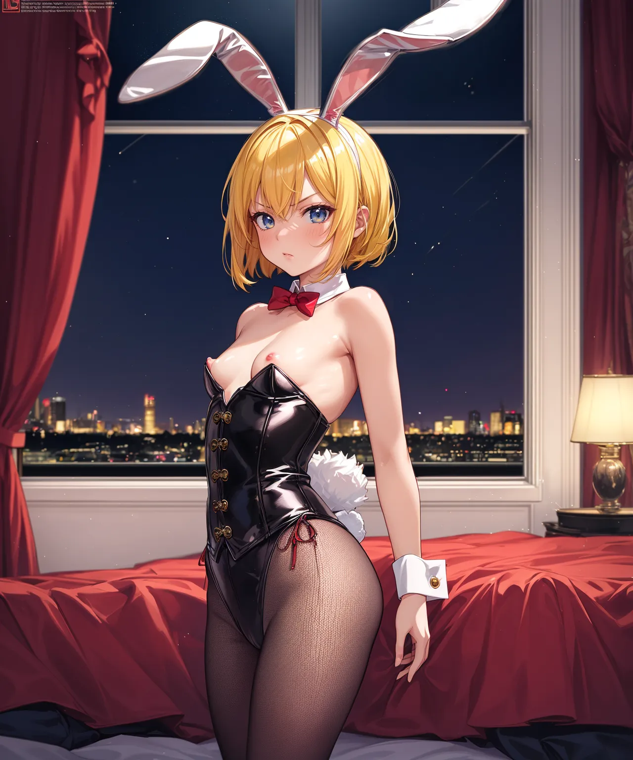 【「貧乳×バニーガール」AIエロ画像（イラスト・アニメ・二次元風）93枚まとめ！(3ページ目)のエロ画像1枚目