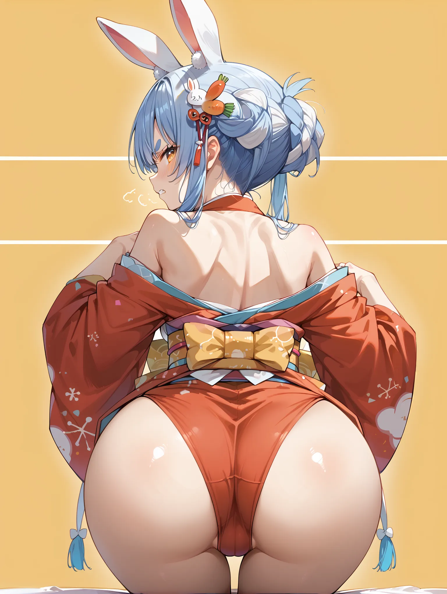 【「尻×着物」AIエロ画像（イラスト・アニメ・二次元風）299枚まとめ！(7ページ目)のエロ画像14枚目
