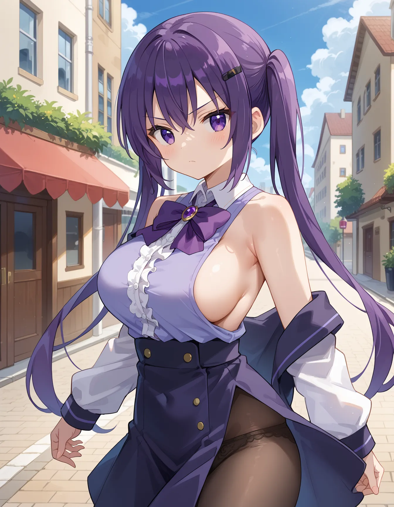 【「巨乳×パンスト」AIエロ画像（イラスト・アニメ・二次元風）575枚まとめ！(14ページ目)のエロ画像2枚目
