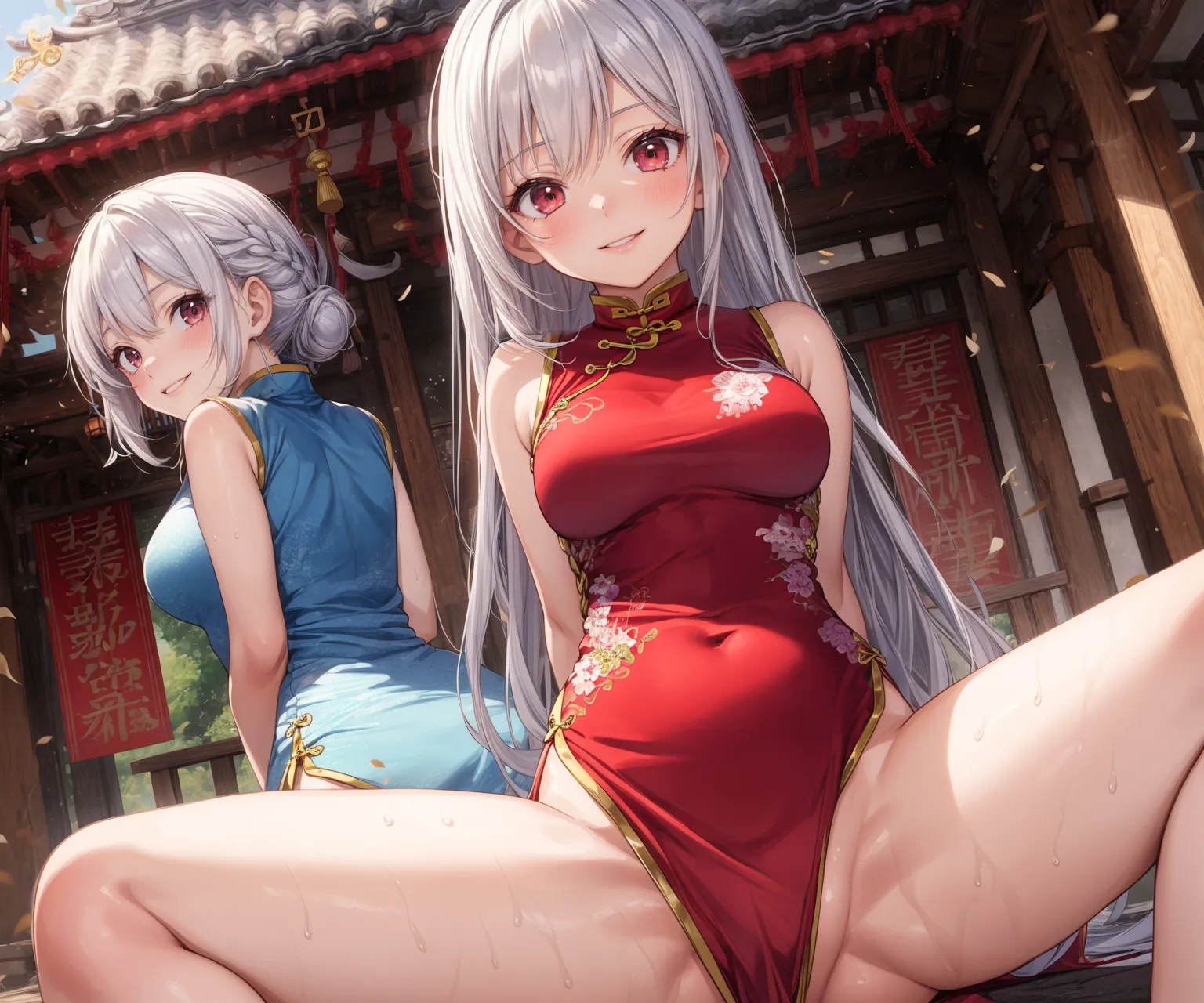 【「チャイナドレス」AIエロ画像（イラスト・アニメ・二次元風）252枚まとめ！(6ページ目)のエロ画像13枚目