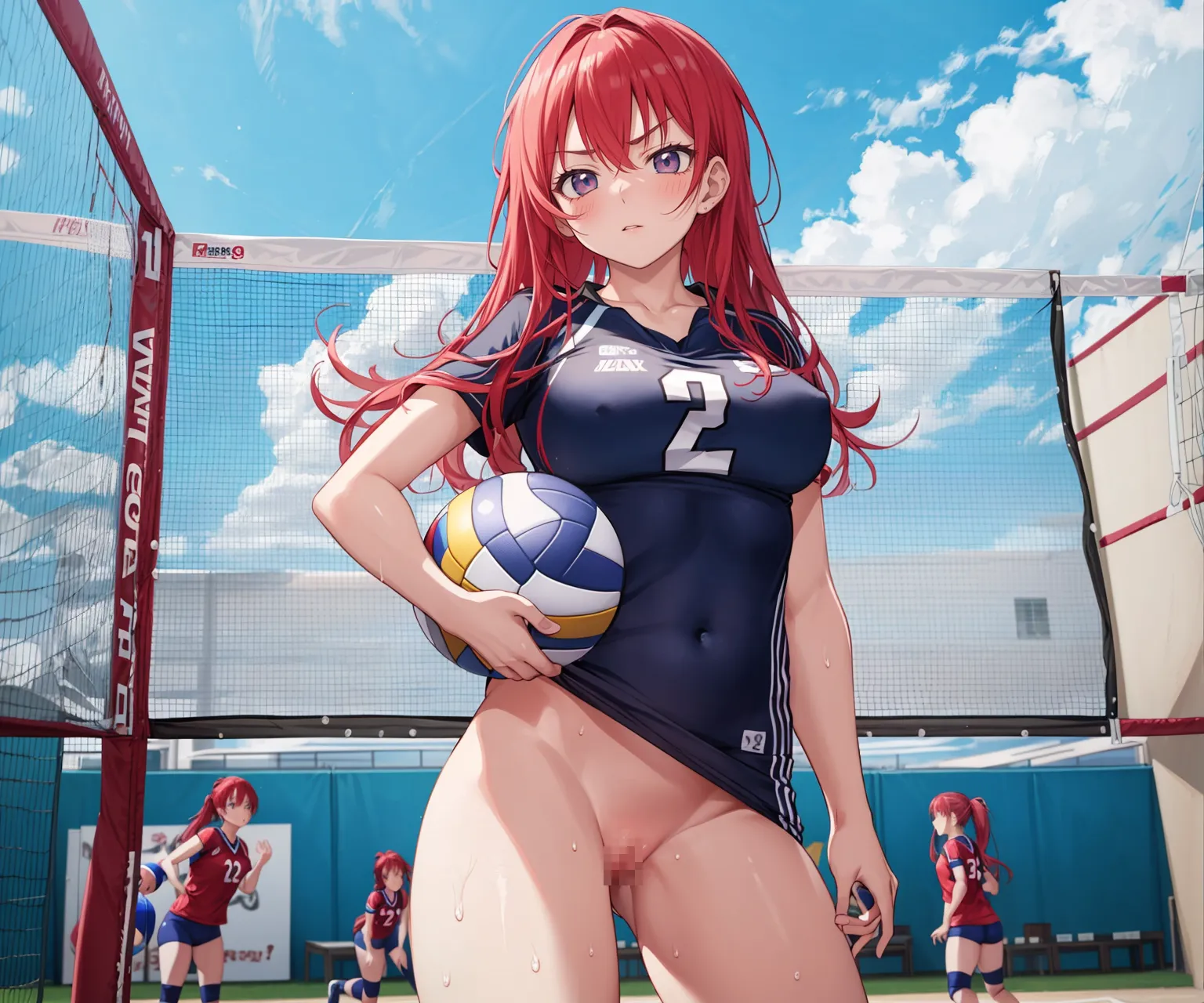 【「巨乳×バレーボール」AIエロ画像（イラスト・アニメ・二次元風）132枚まとめ！(3ページ目)のエロ画像23枚目