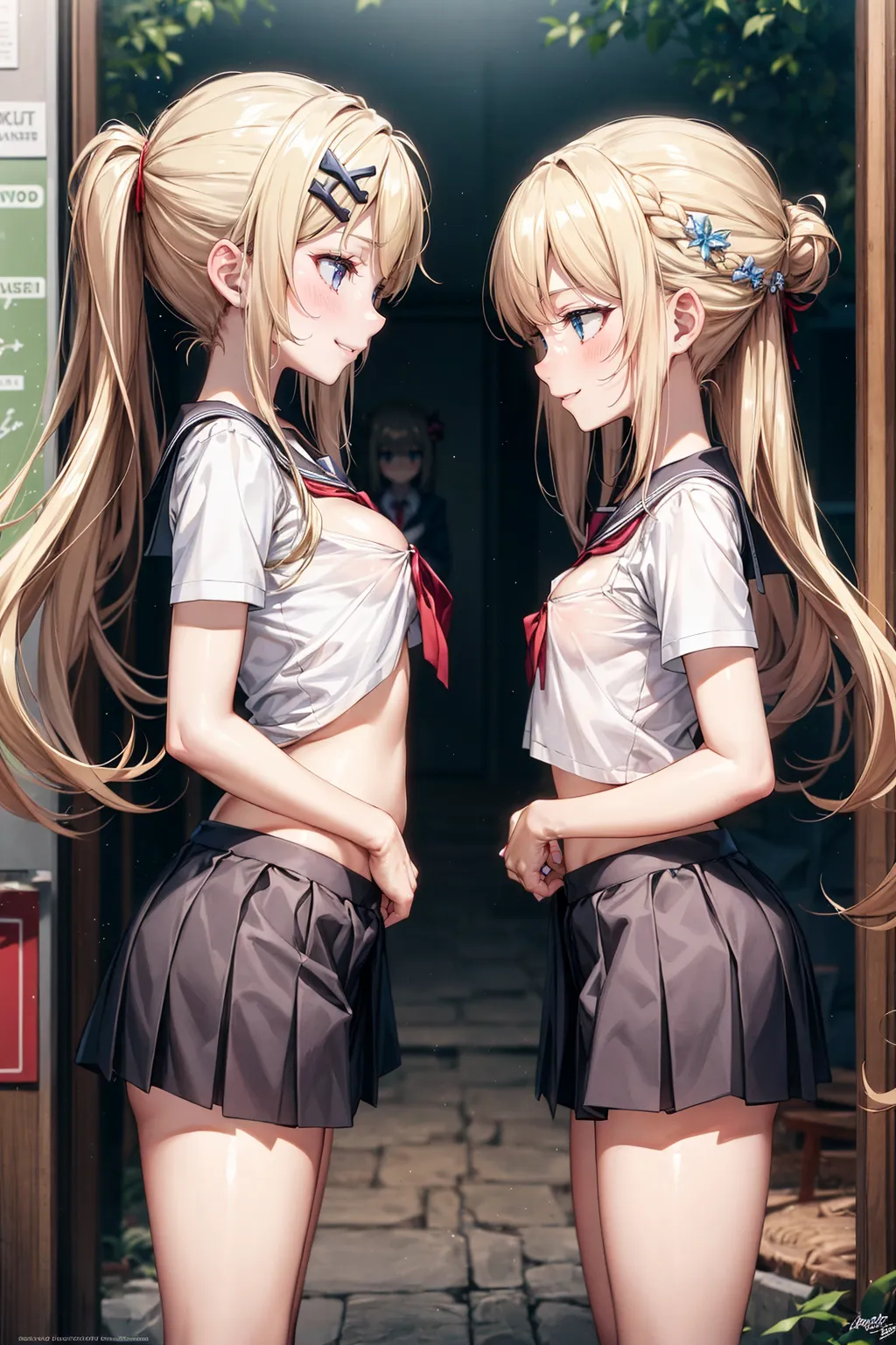 【「女子校生・JK×貧乳」AIエロ画像（イラスト・アニメ・二次元風）79枚まとめ！(2ページ目)のエロ画像23枚目