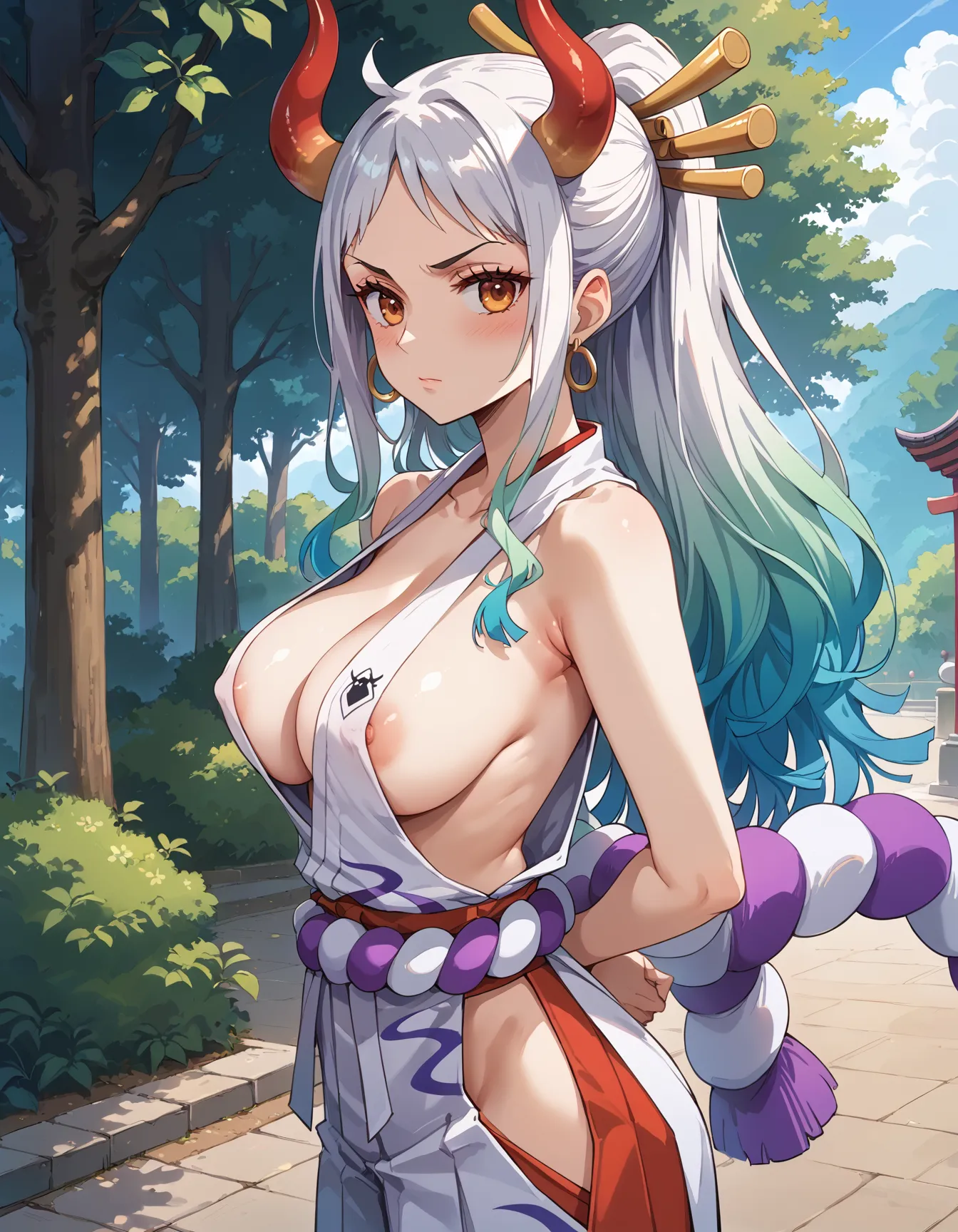 【「巨乳×着物」AIエロ画像（イラスト・アニメ・二次元風）854枚まとめ！(19ページ目)のエロ画像9枚目