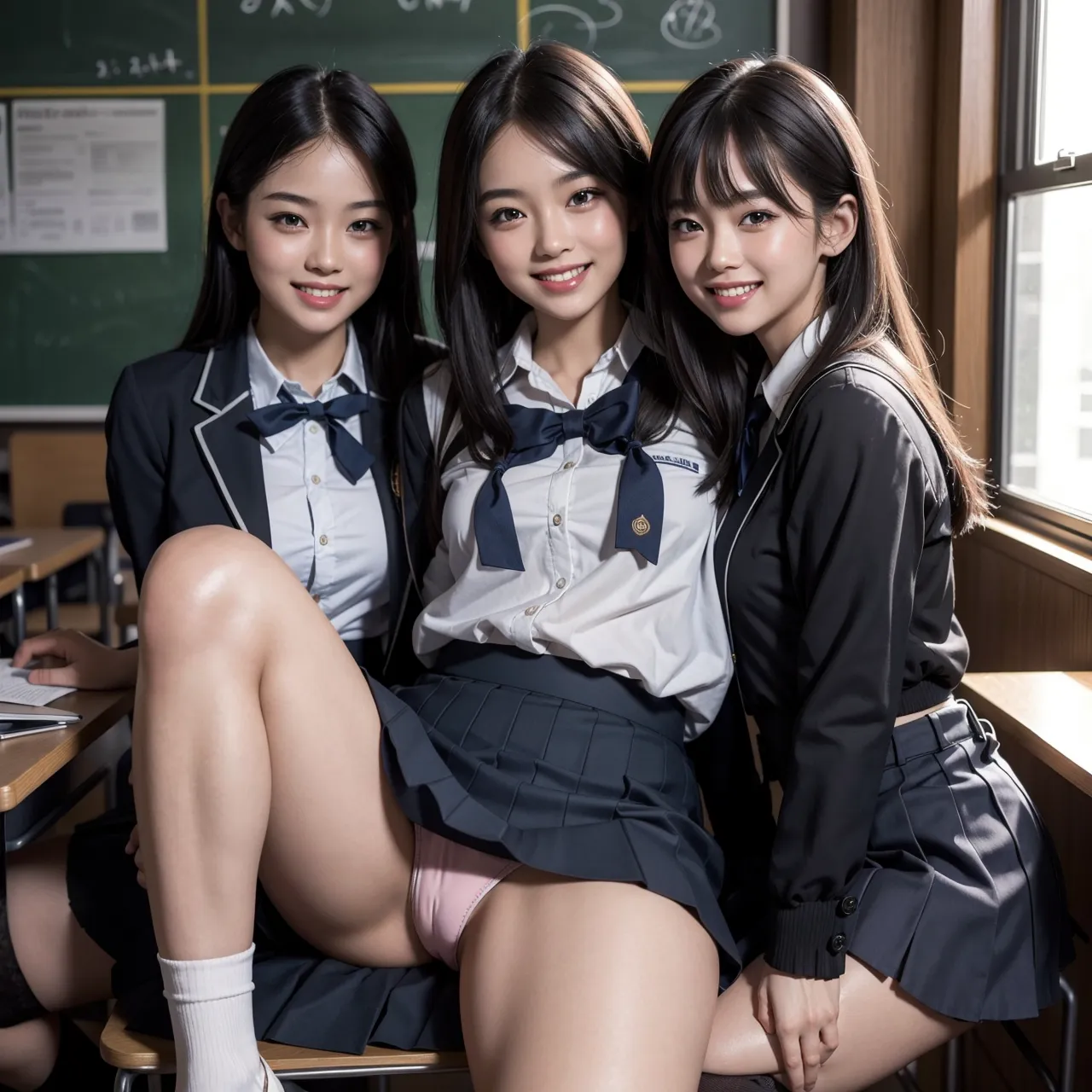 【「尻×学制服」AIエロ画像（リアル・実写・フォト風）2547枚まとめ！(56ページ目)のエロ画像7枚目