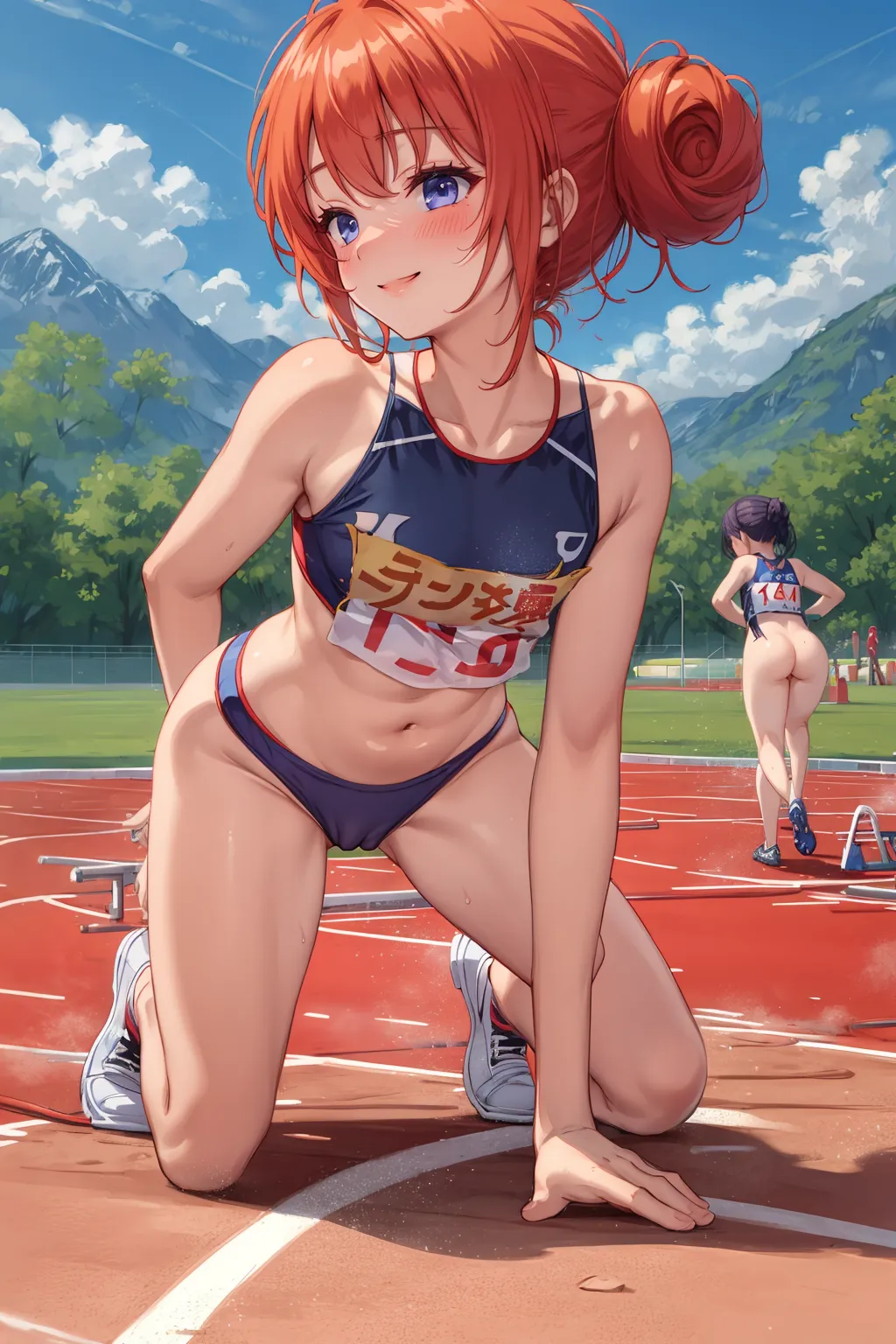 【「陸上」AIエロ画像（イラスト・アニメ・二次元風）160枚まとめ！(4ページ目)のエロ画像14枚目