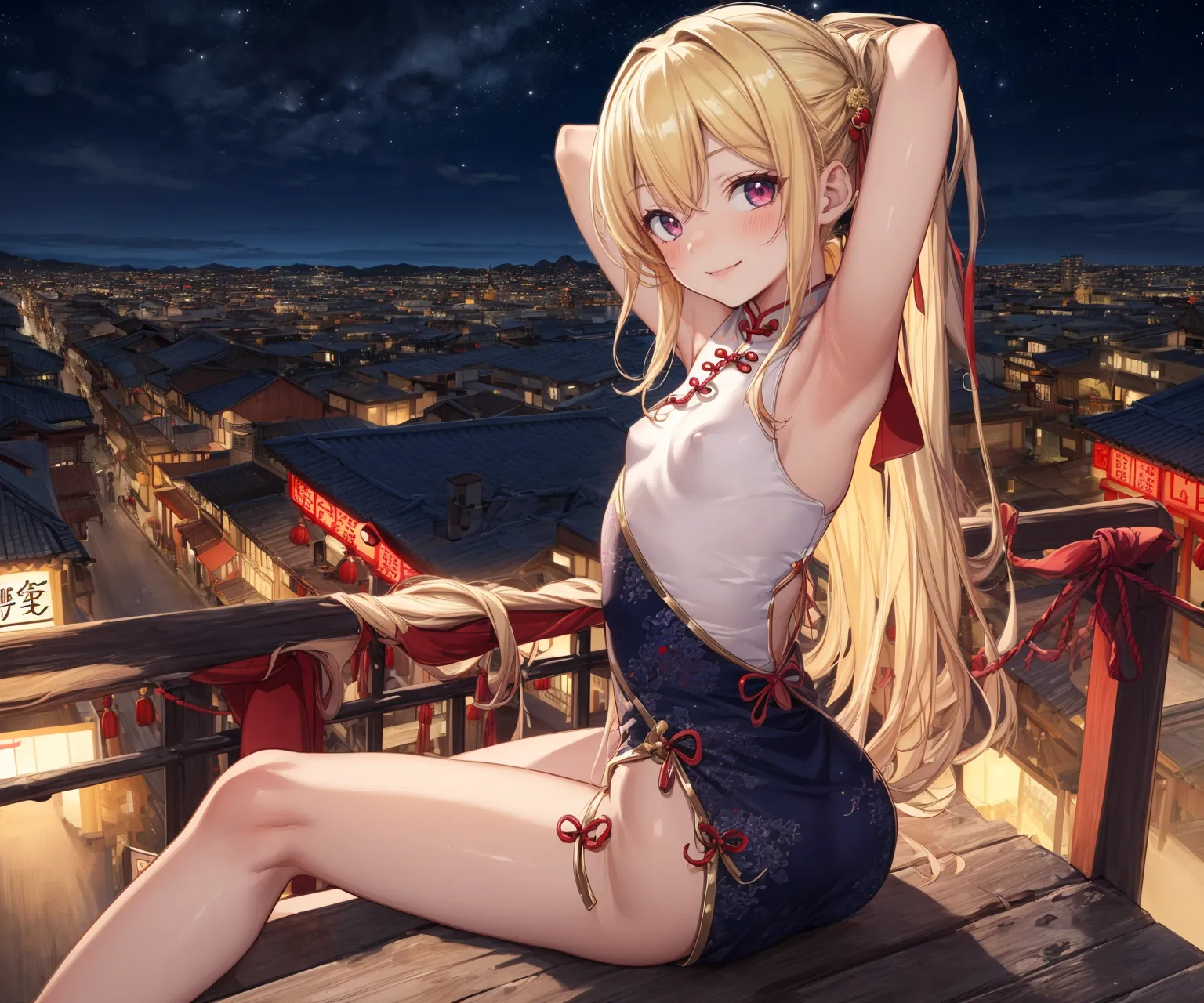 【「チャイナドレス」AIエロ画像（イラスト・アニメ・二次元風）252枚まとめ！(6ページ目)のエロ画像5枚目