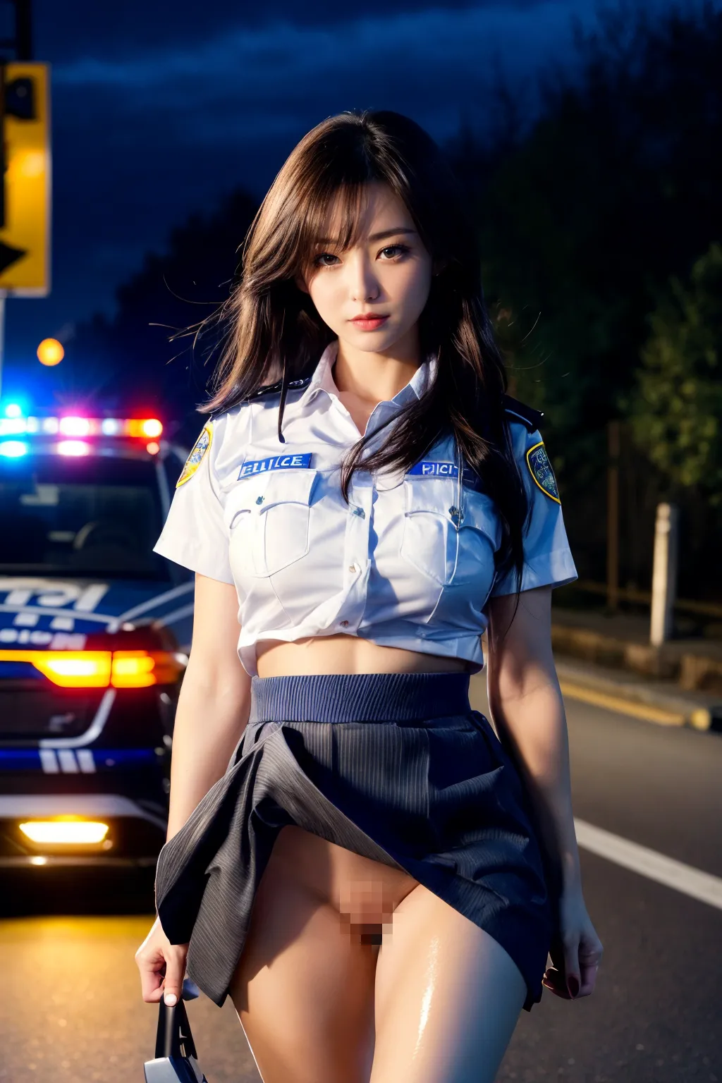 【「爆乳・超乳×女警官」AIエロ画像（リアル・実写・フォト風）192枚まとめ！(5ページ目)のエロ画像19枚目