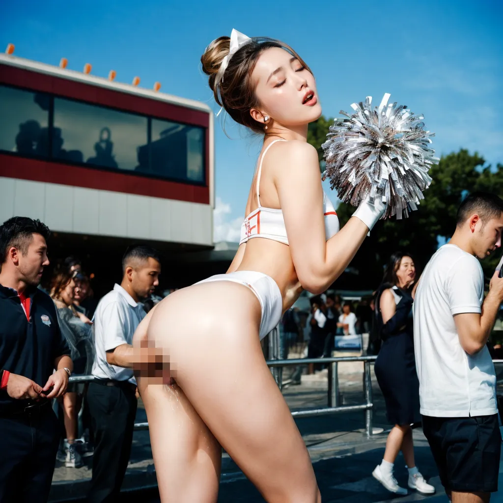 【「爆乳・超乳×チアリーダー」AIエロ画像（リアル・実写・フォト風）199枚まとめ！(5ページ目)のエロ画像14枚目