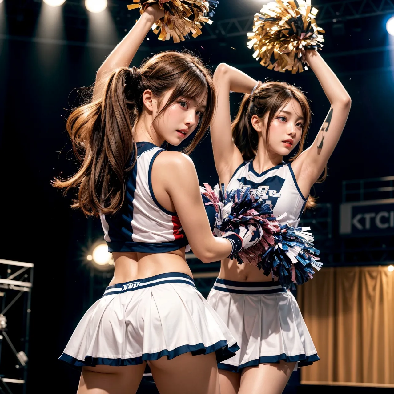 【「貧乳×チアリーダー」AIエロ画像（リアル・実写・フォト風）410枚まとめ！(9ページ目)のエロ画像23枚目