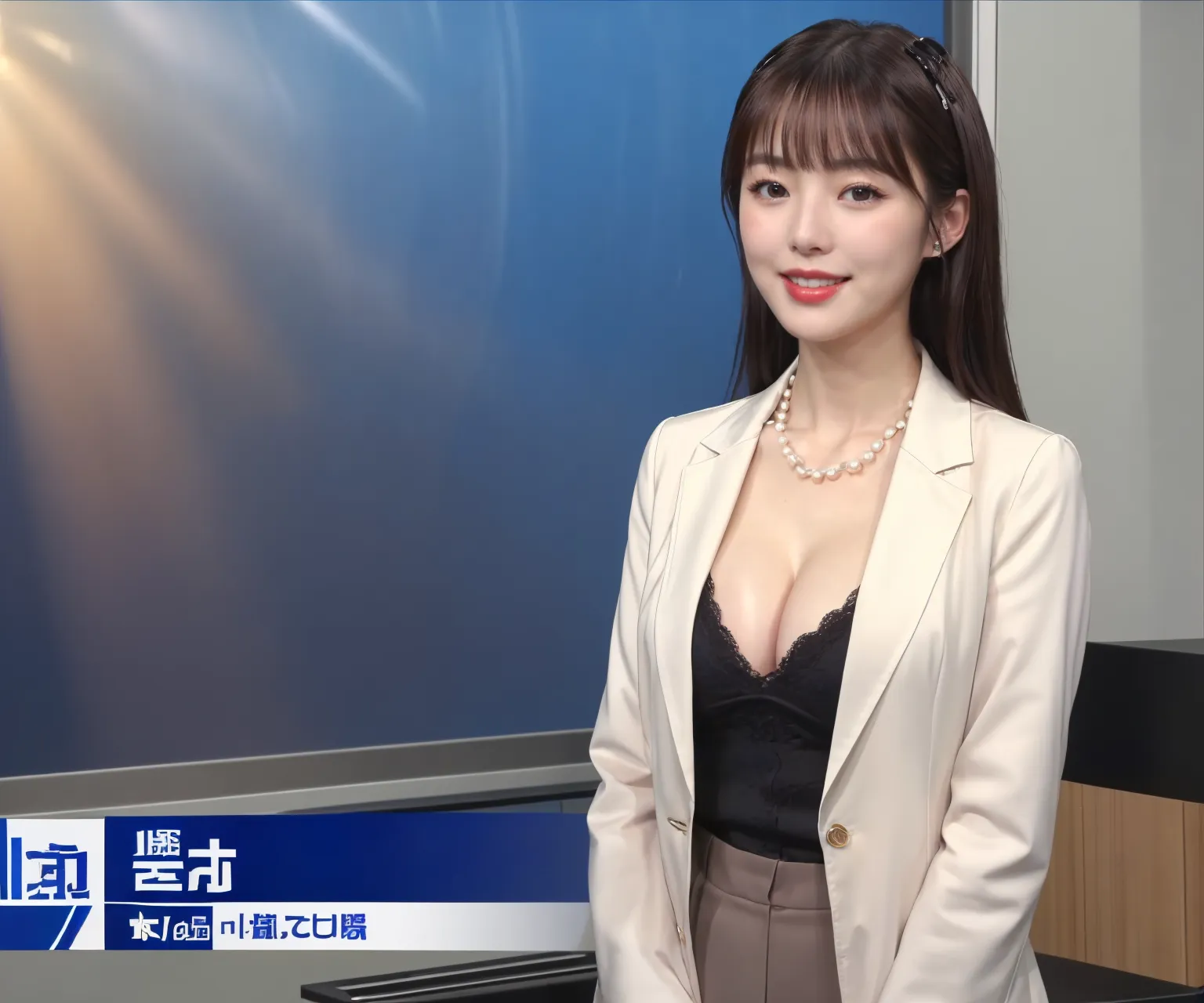 【「貧乳×女子アナウンサー」AIエロ画像（リアル・実写・フォト風）67枚まとめ！(2ページ目)のエロ画像16枚目