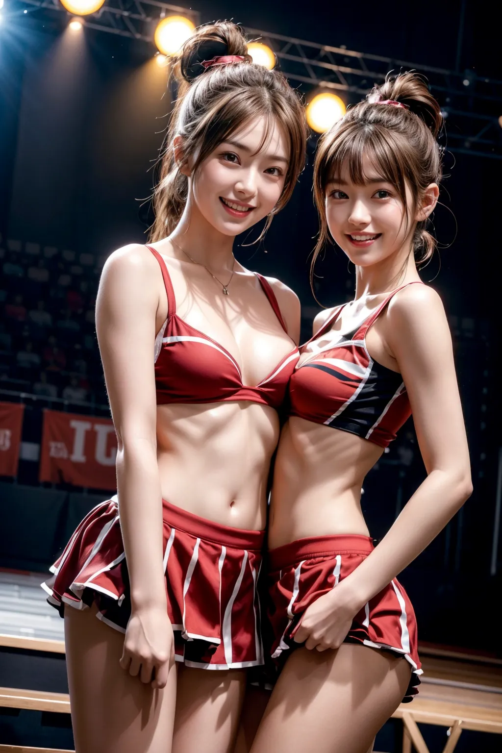 【「貧乳×チアリーダー」AIエロ画像（リアル・実写・フォト風）410枚まとめ！(9ページ目)のエロ画像21枚目