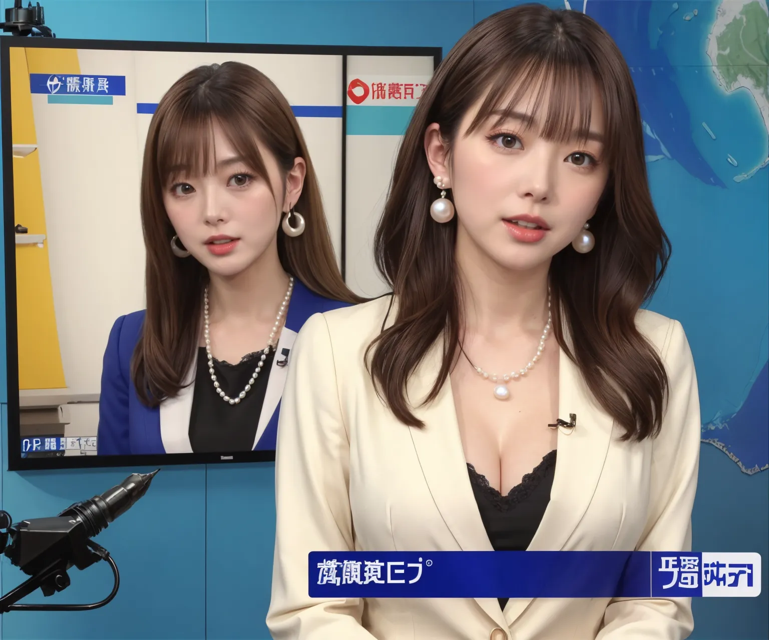【「貧乳×女子アナウンサー」AIエロ画像（リアル・実写・フォト風）67枚まとめ！(2ページ目)のエロ画像15枚目