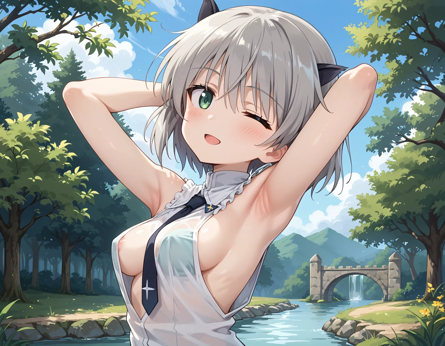 【「腋・脇」AIエロ画像（イラスト・アニメ・二次元風）4705枚まとめ！(98ページ目)のエロ画像11枚目