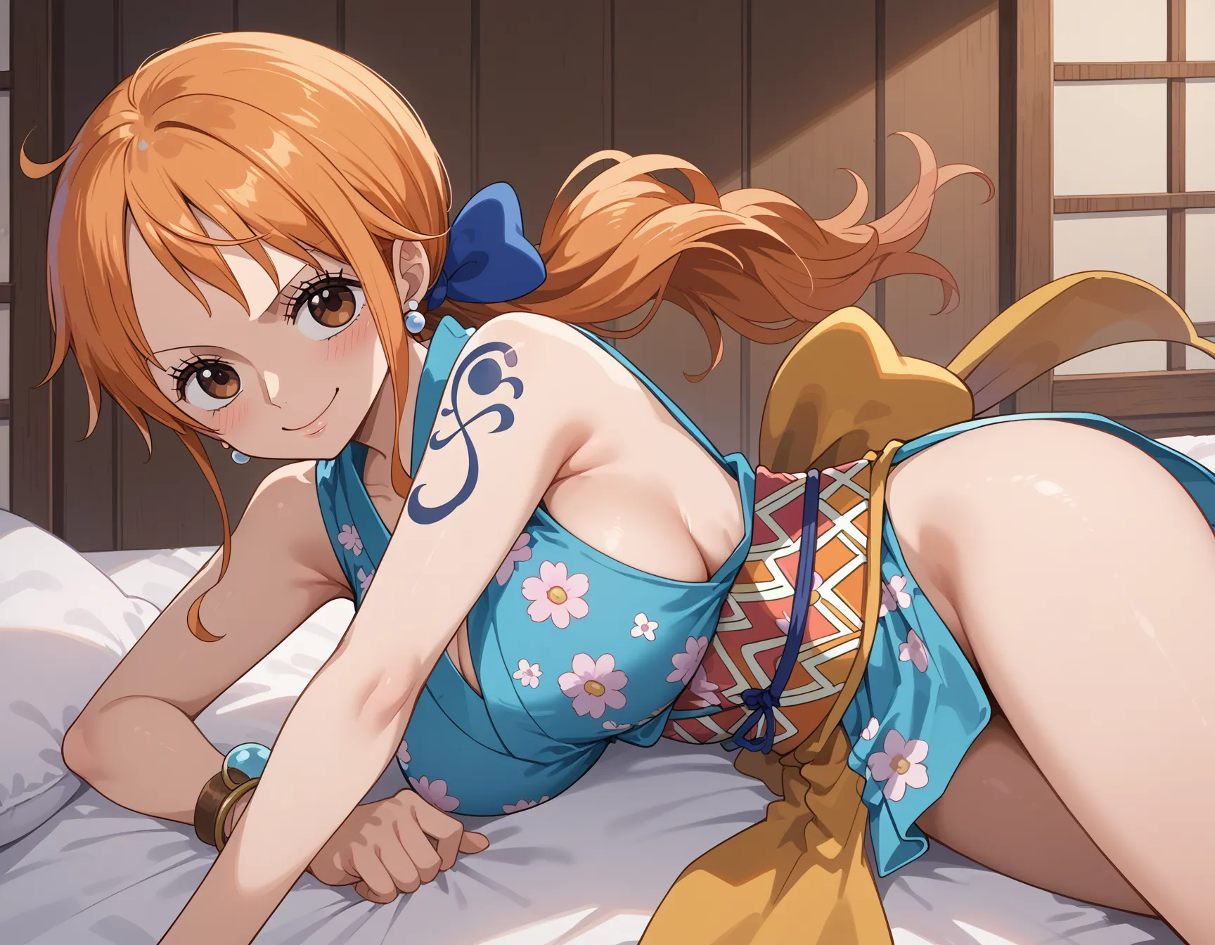 【「巨乳×着物」AIエロ画像（イラスト・アニメ・二次元風）854枚まとめ！(17ページ目)のエロ画像7枚目