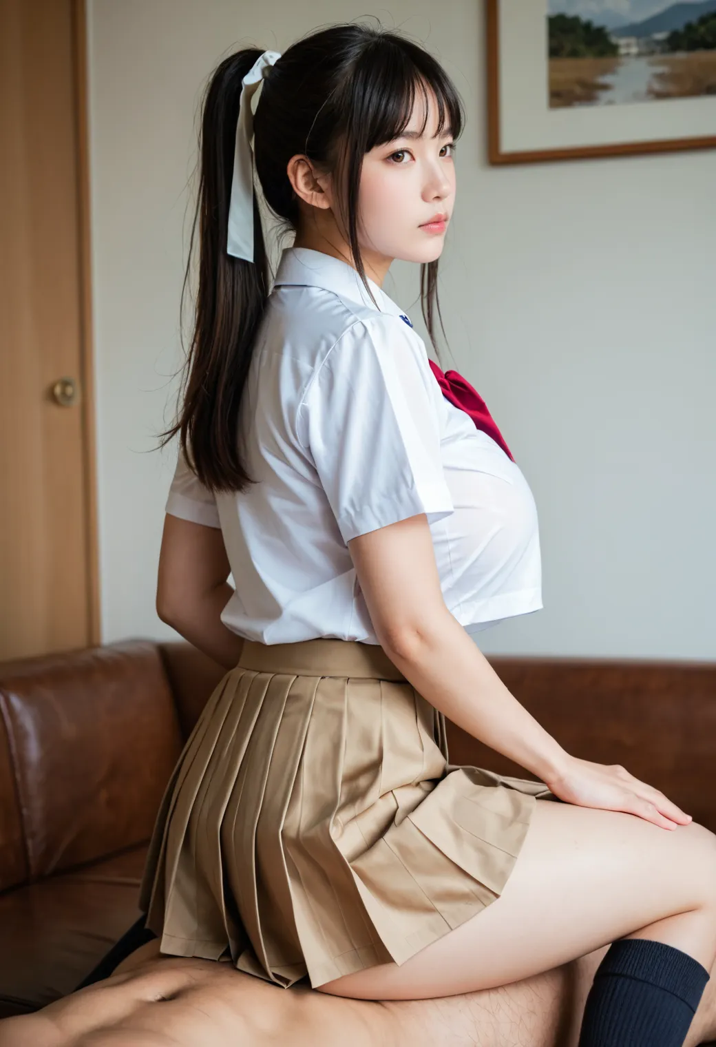 【「爆乳・超乳×学制服」AIエロ画像（リアル・実写・フォト風）1962枚まとめ！(40ページ目)のエロ画像24枚目