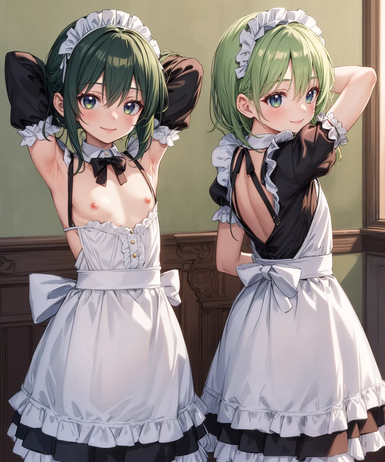 【「メイド」AIエロ画像（イラスト・アニメ・二次元風）516枚まとめ！(11ページ目)のエロ画像6枚目