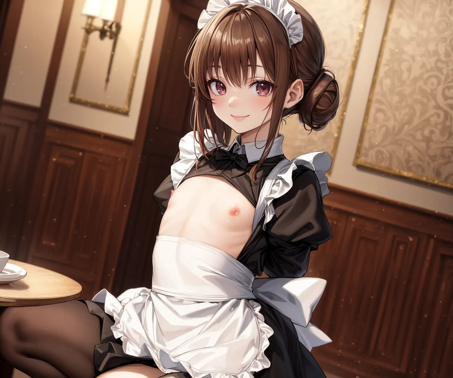 【「メイド」AIエロ画像（イラスト・アニメ・二次元風）516枚まとめ！(11ページ目)のエロ画像4枚目