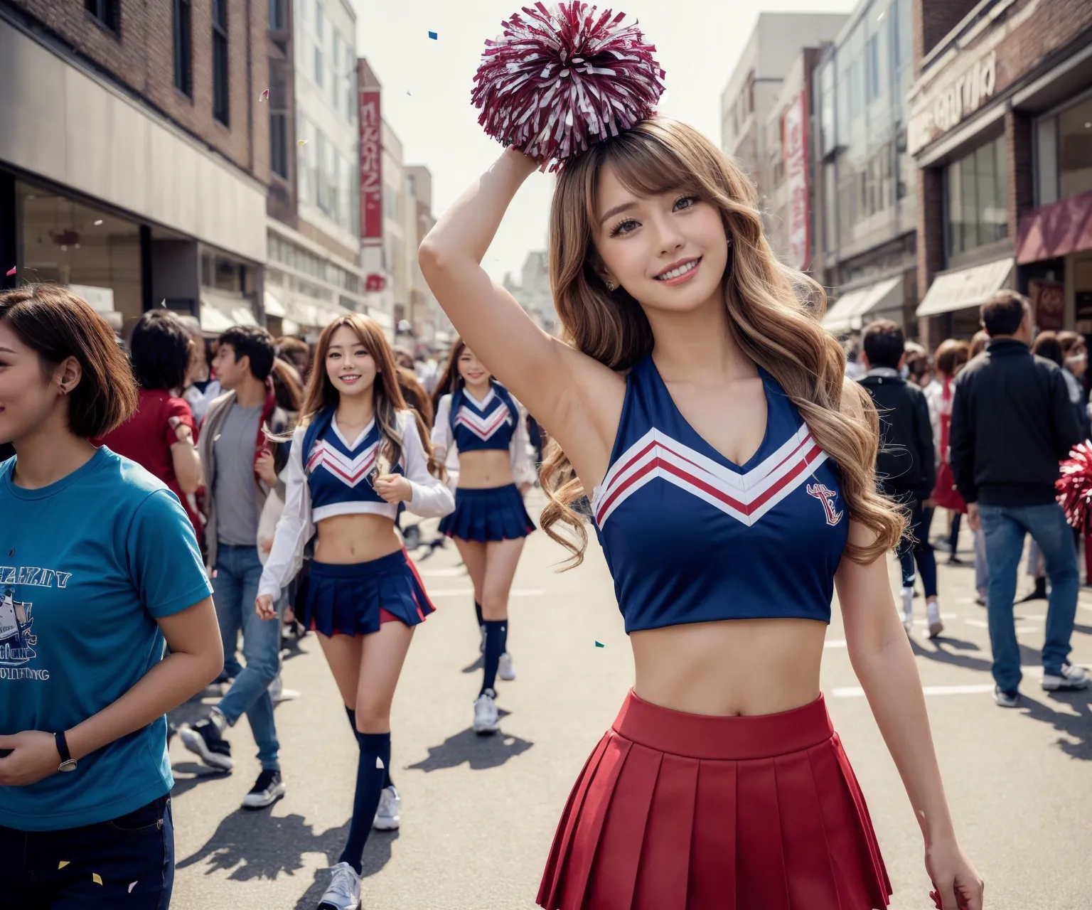 【「貧乳×チアリーダー」AIエロ画像（リアル・実写・フォト風）410枚まとめ！(8ページ目)のエロ画像30枚目
