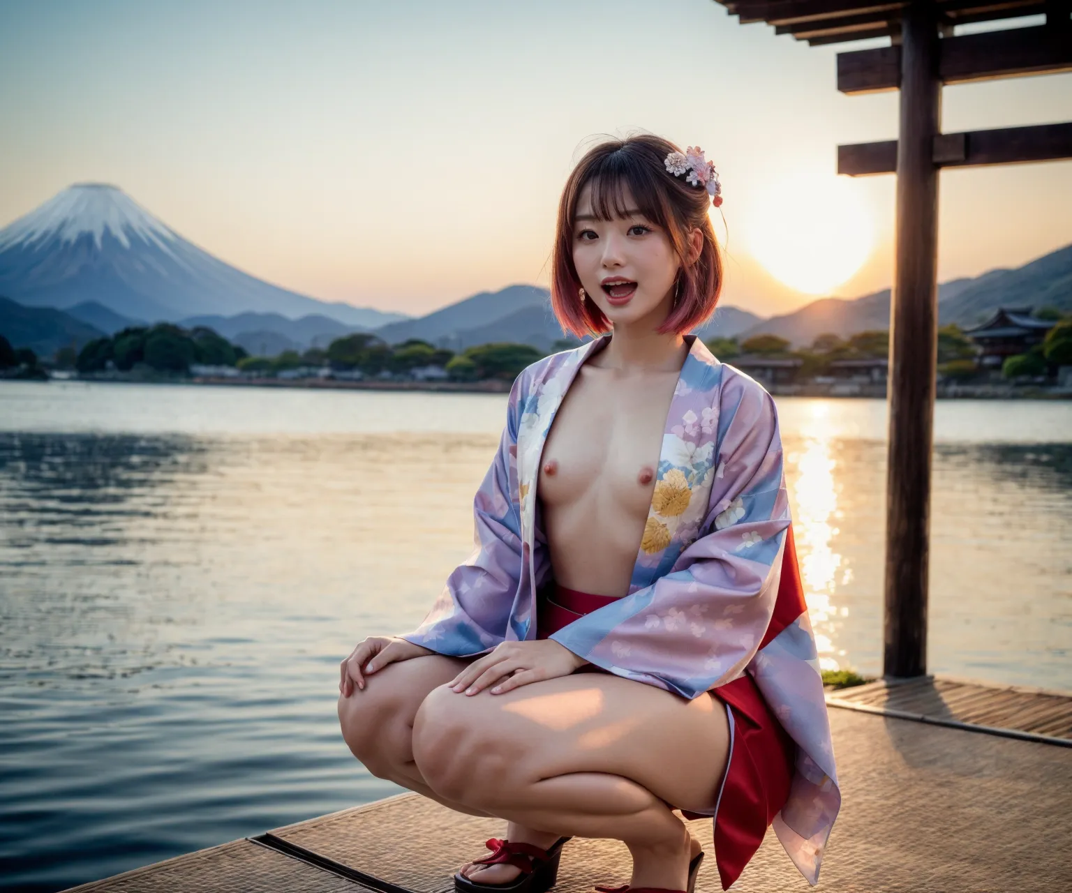 【「貧乳×着物」AIエロ画像（リアル・実写・フォト風）639枚まとめ！(12ページ目)のエロ画像27枚目