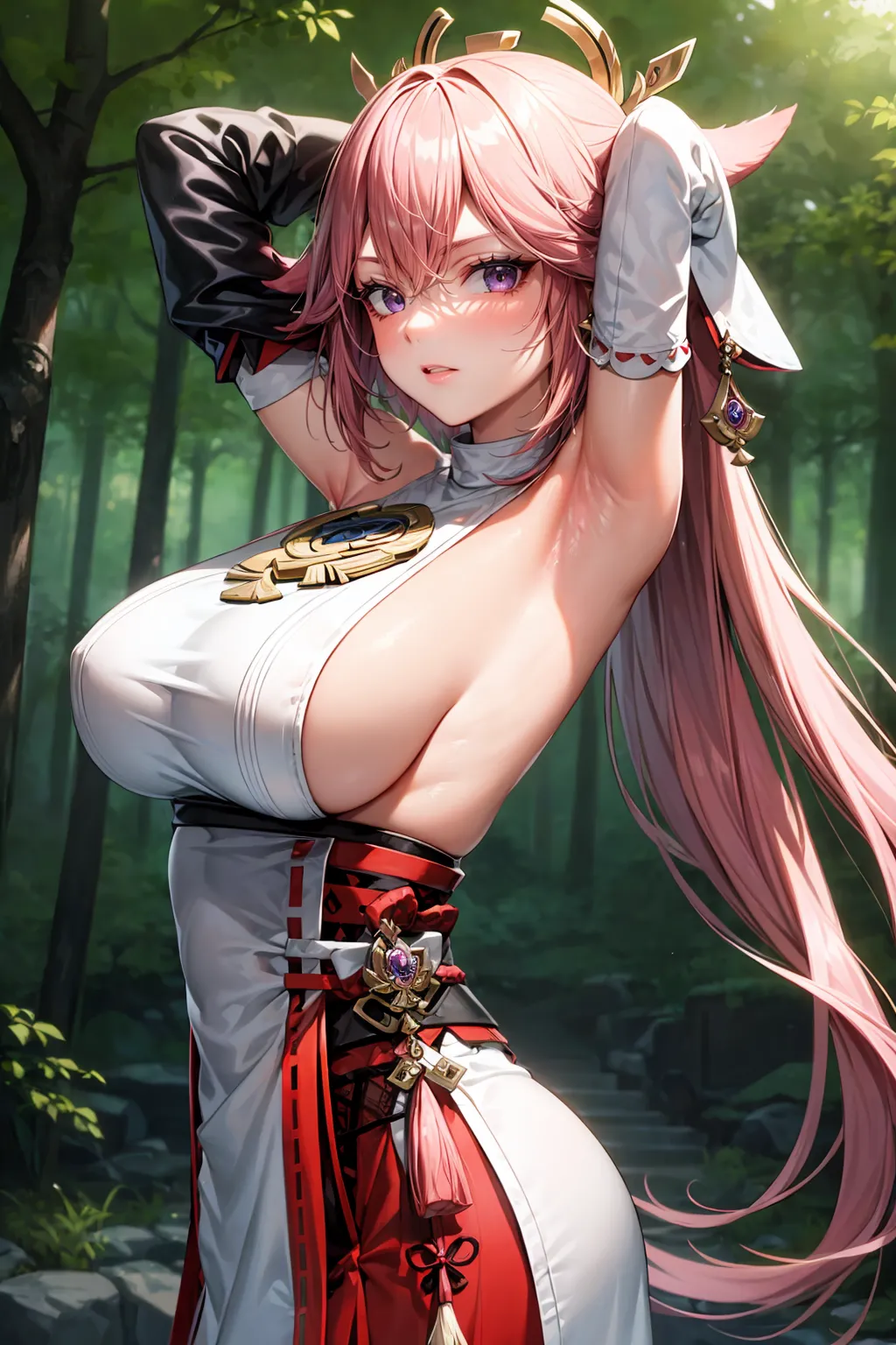 【「腋・脇」AIエロ画像（イラスト・アニメ・二次元風）4705枚まとめ！(91ページ目)のエロ画像25枚目