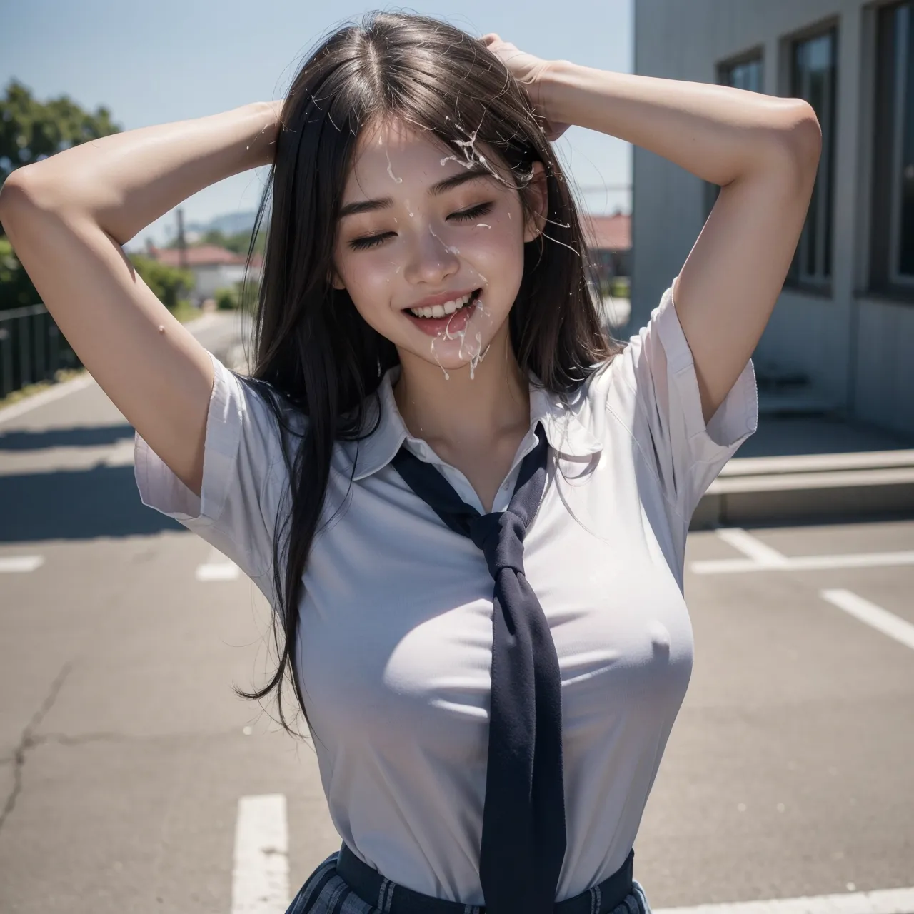 【「尻×学制服」AIエロ画像（リアル・実写・フォト風）2547枚まとめ！(47ページ目)のエロ画像18枚目