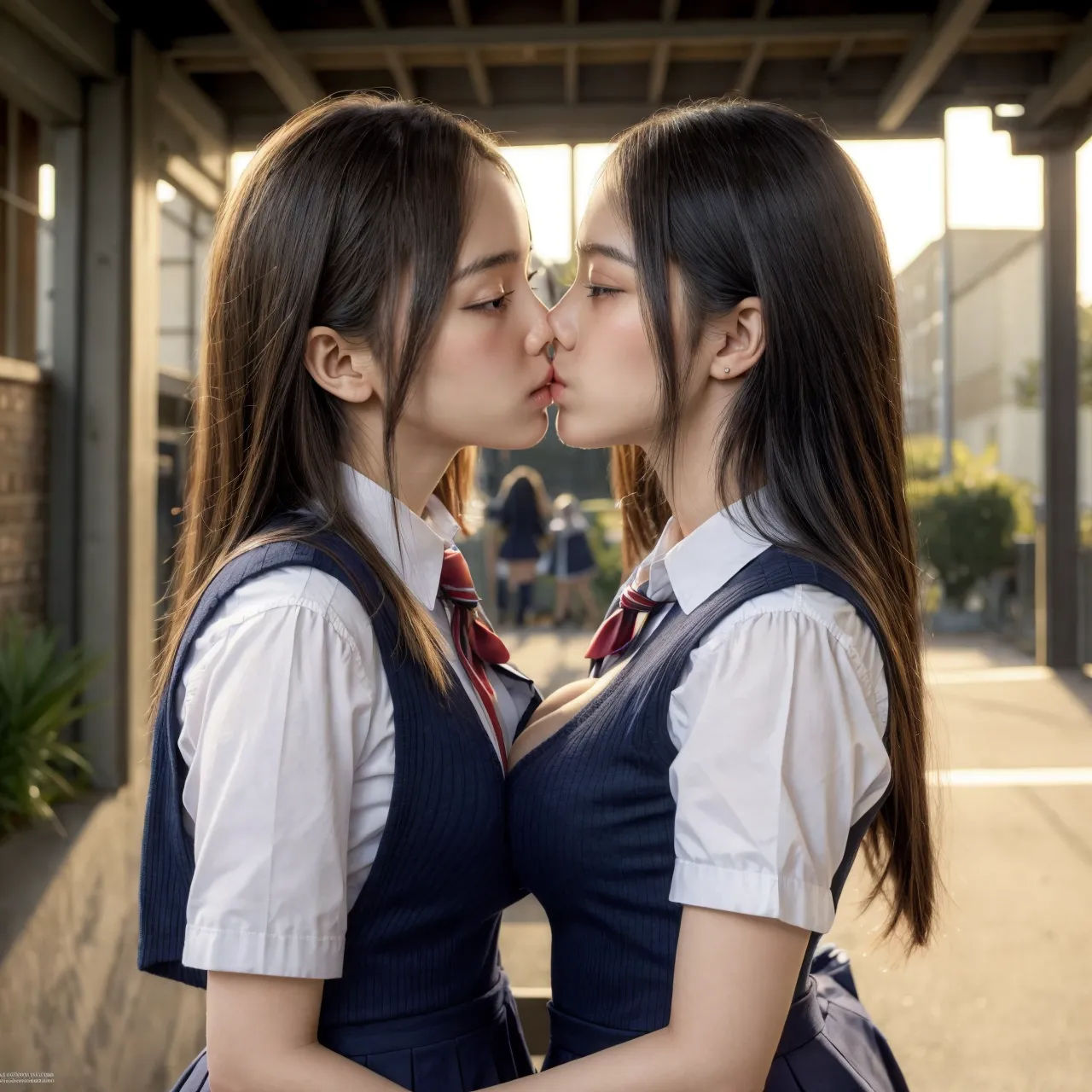 【「爆乳・超乳×学制服」AIエロ画像（リアル・実写・フォト風）1962枚まとめ！(38ページ目)のエロ画像7枚目