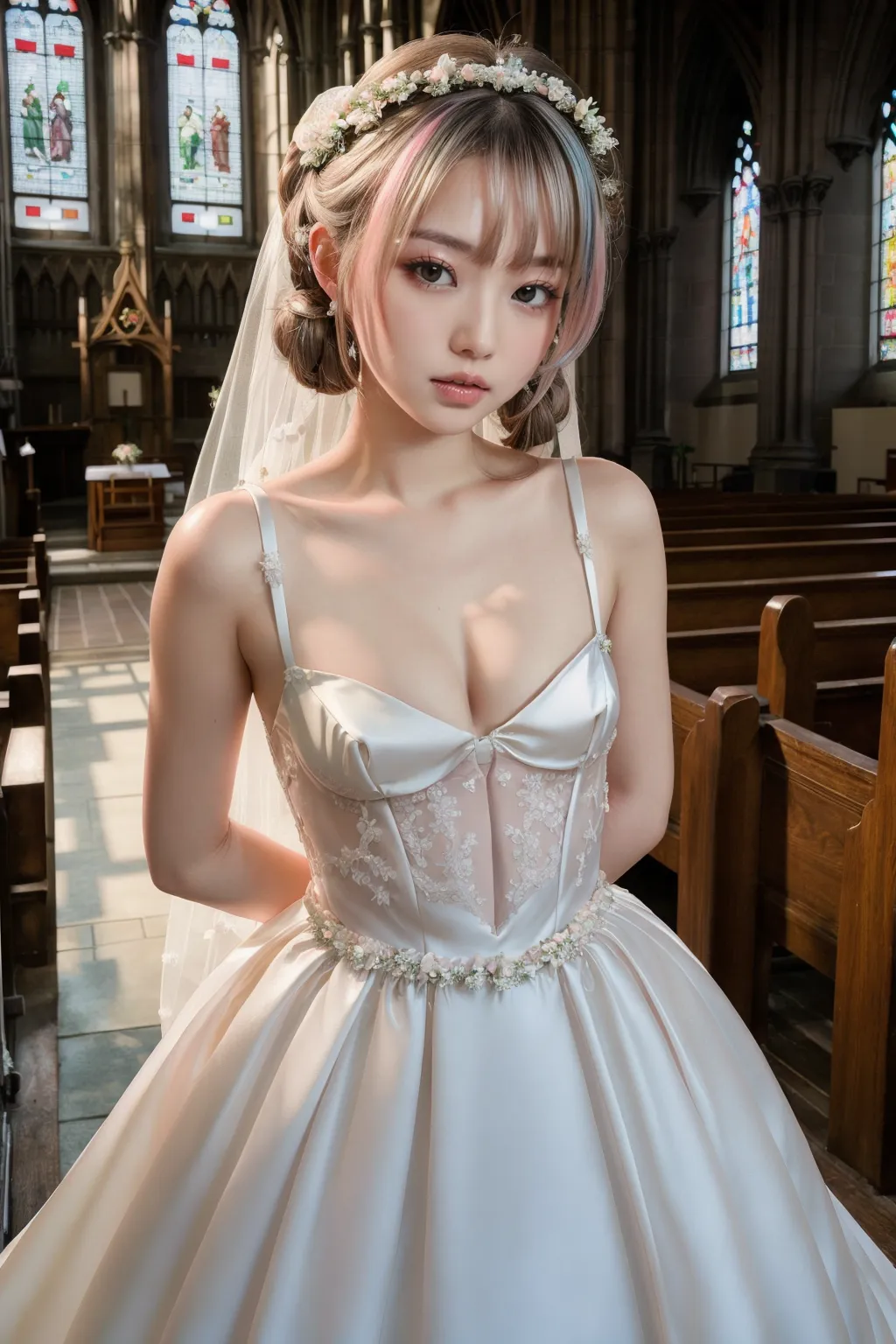 【「ウェディングドレス」AIエロ画像（リアル・実写・フォト風）862枚まとめ！(17ページ目)のエロ画像2枚目