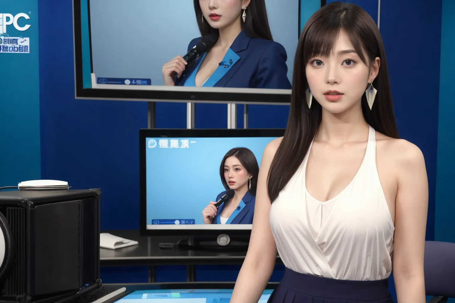 【「爆乳・超乳×女子アナウンサー」AIエロ画像（リアル・実写・フォト風）369枚まとめ！(8ページ目)のエロ画像14枚目
