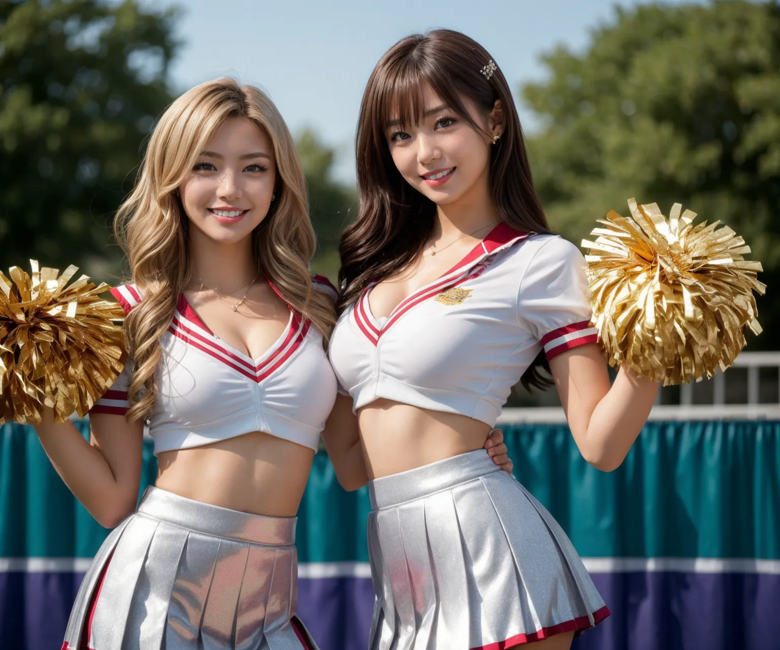 【「貧乳×チアリーダー」AIエロ画像（リアル・実写・フォト風）410枚まとめ！(8ページ目)のエロ画像12枚目