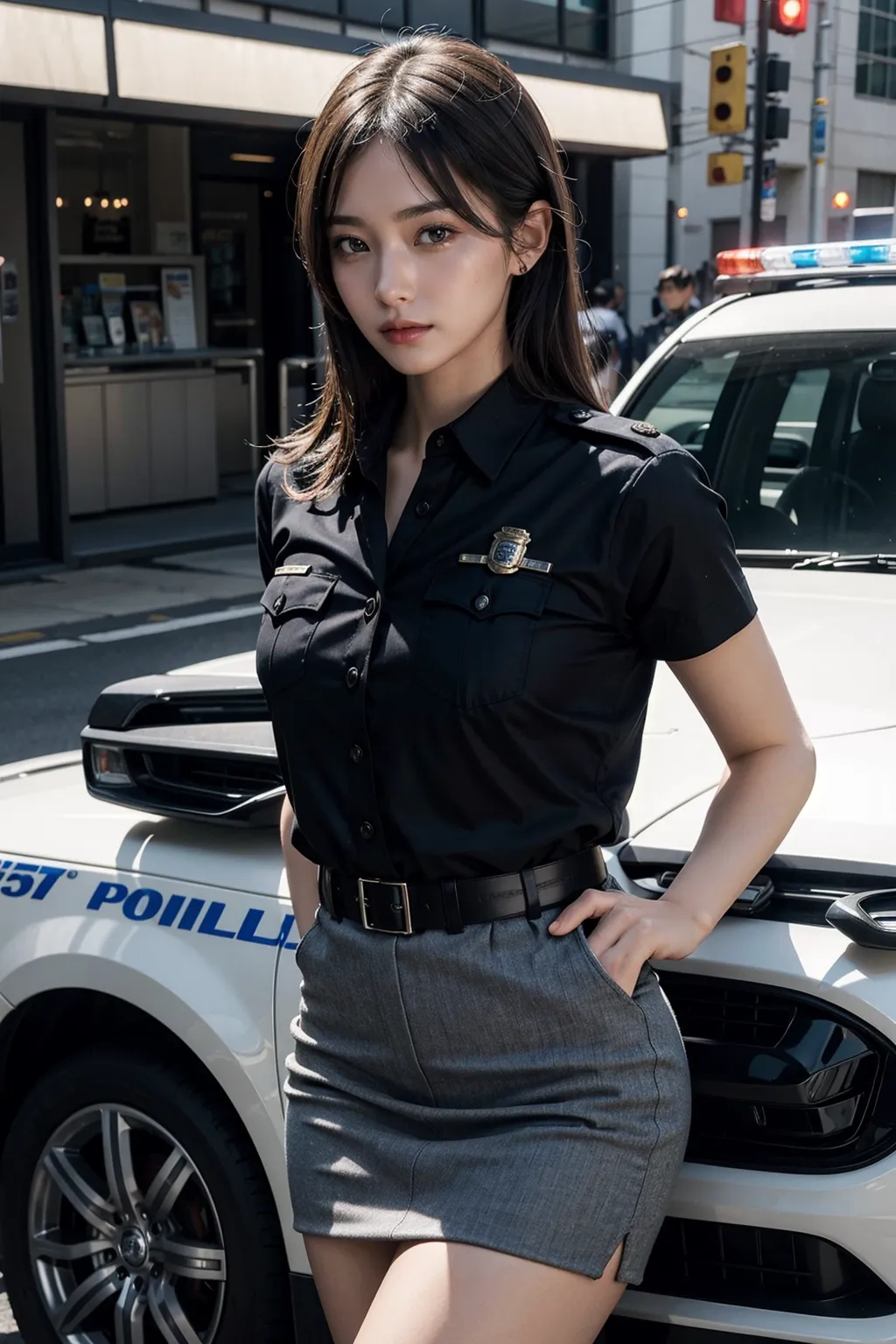 【「女警官」AIエロ画像（リアル・実写・フォト風）810枚まとめ！(15ページ目)のエロ画像9枚目