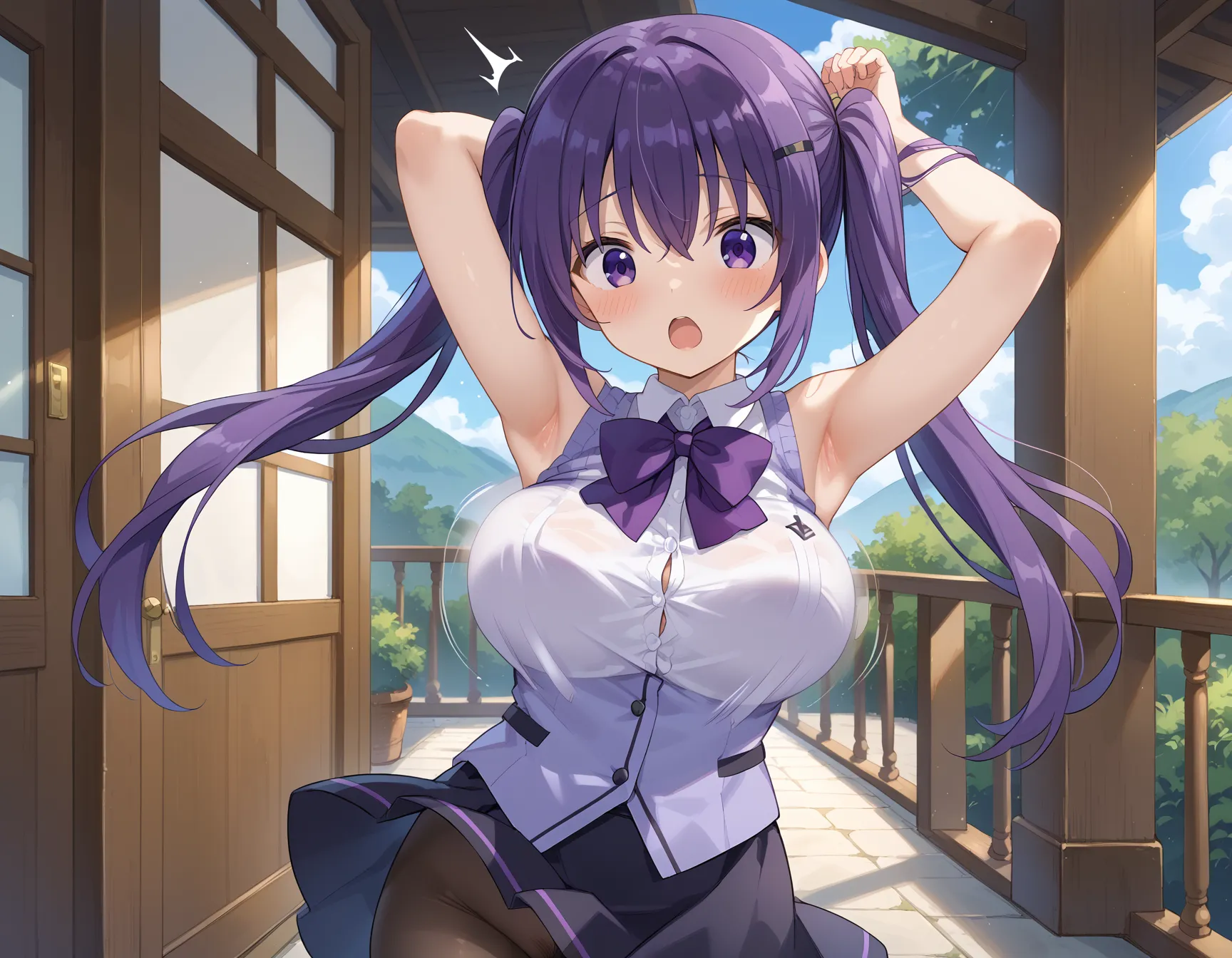 【「巨乳×パンスト」AIエロ画像（イラスト・アニメ・二次元風）575枚まとめ！(11ページ目)のエロ画像18枚目