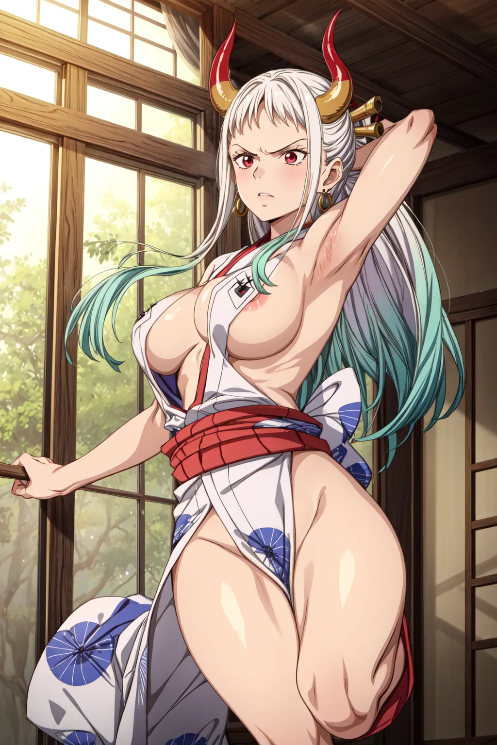【「巨乳×着物」AIエロ画像（イラスト・アニメ・二次元風）854枚まとめ！(15ページ目)のエロ画像30枚目