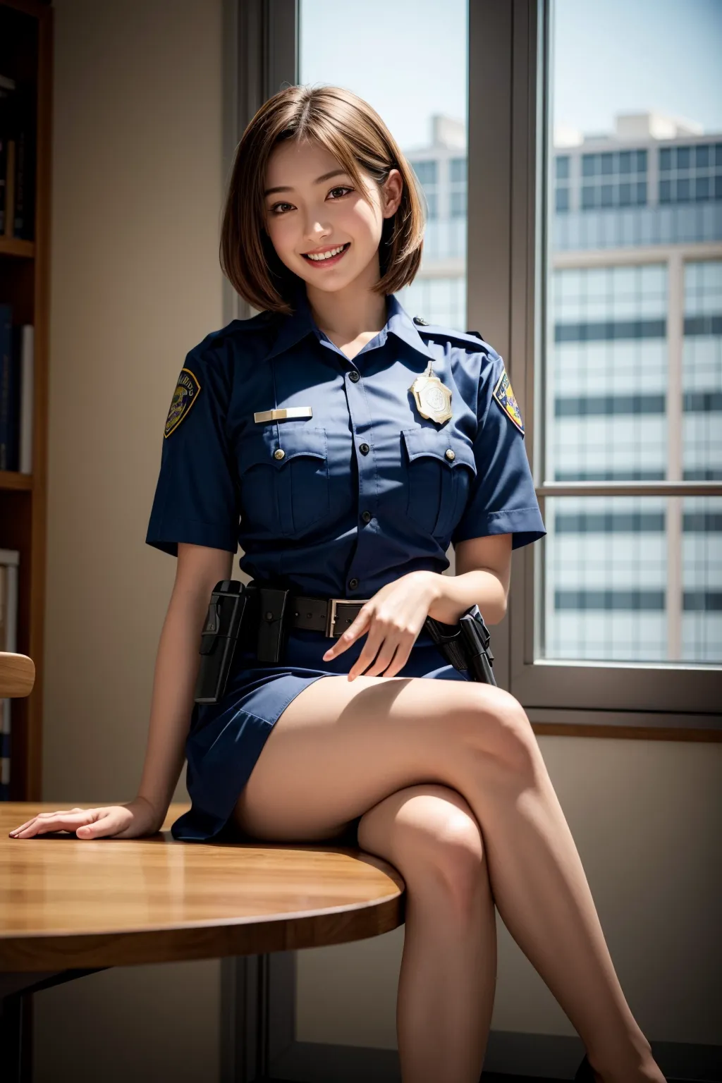 【「爆乳・超乳×女警官」AIエロ画像（リアル・実写・フォト風）192枚まとめ！(4ページ目)のエロ画像20枚目