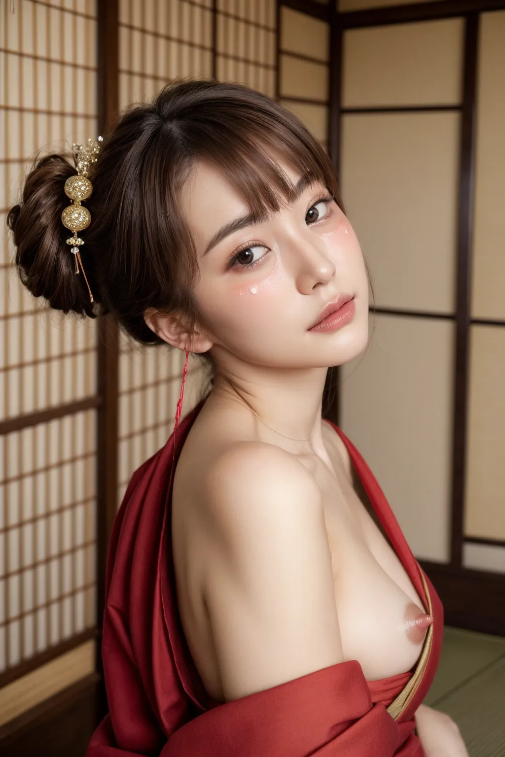 【「貧乳×着物」AIエロ画像（リアル・実写・フォト風）639枚まとめ！(11ページ目)のエロ画像16枚目