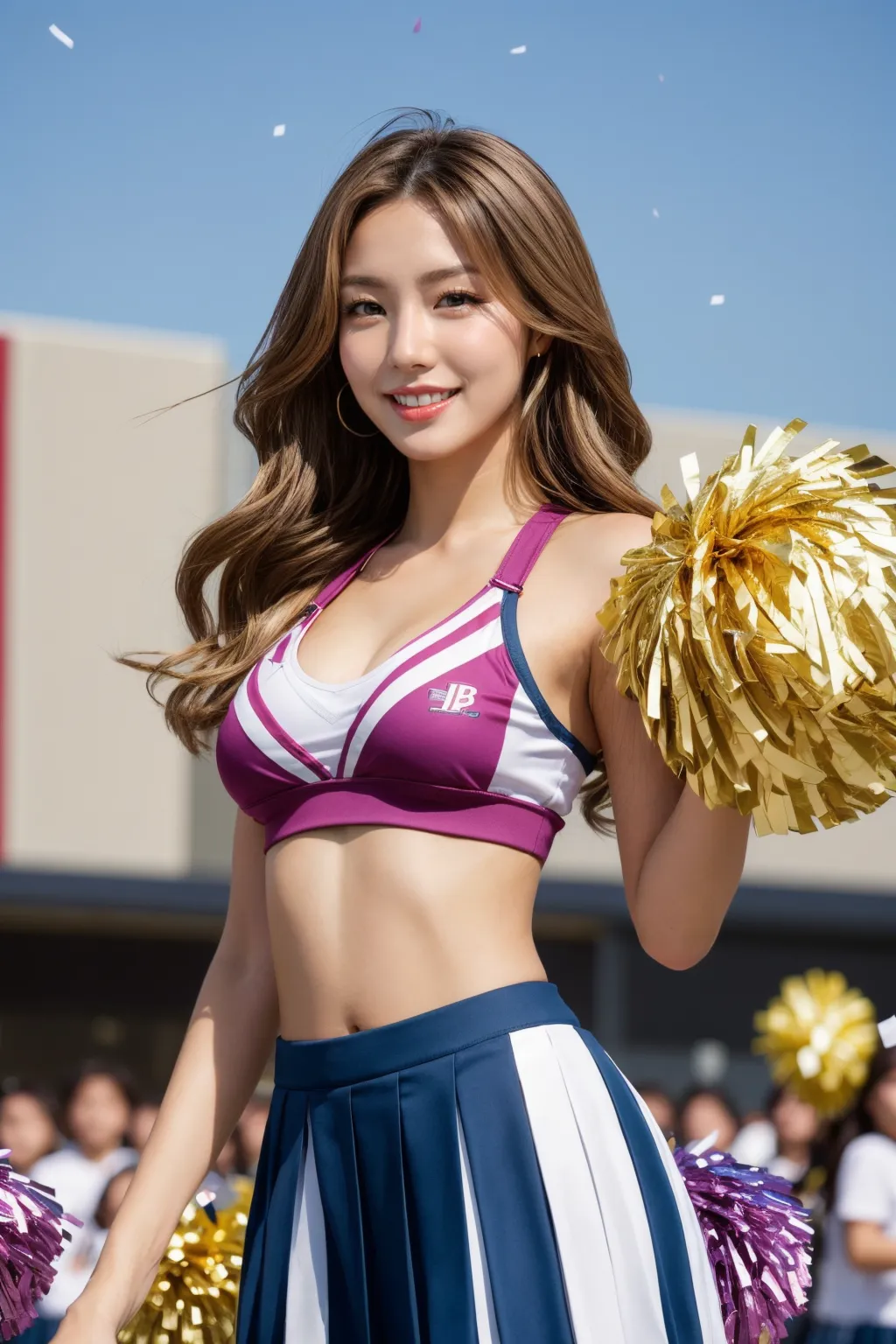 【「貧乳×チアリーダー」AIエロ画像（リアル・実写・フォト風）410枚まとめ！(8ページ目)のエロ画像2枚目