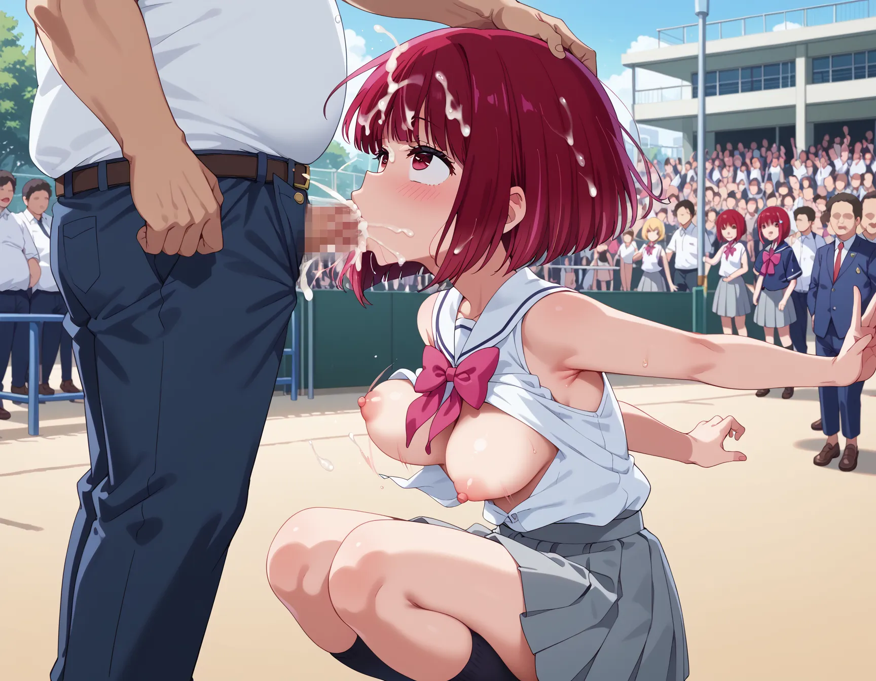 【「学制服」AIエロ画像（イラスト・アニメ・二次元風）4855枚まとめ！(83ページ目)のエロ画像12枚目