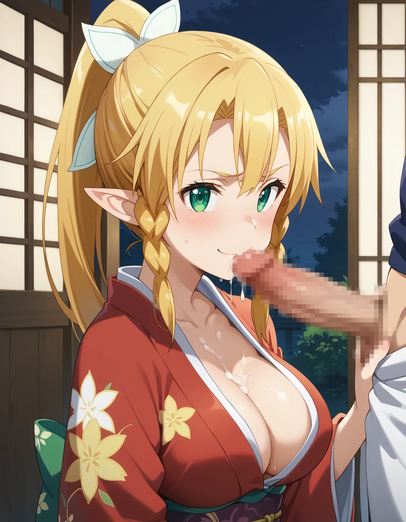 【「巨乳×着物」AIエロ画像（イラスト・アニメ・二次元風）854枚まとめ！(15ページ目)のエロ画像9枚目