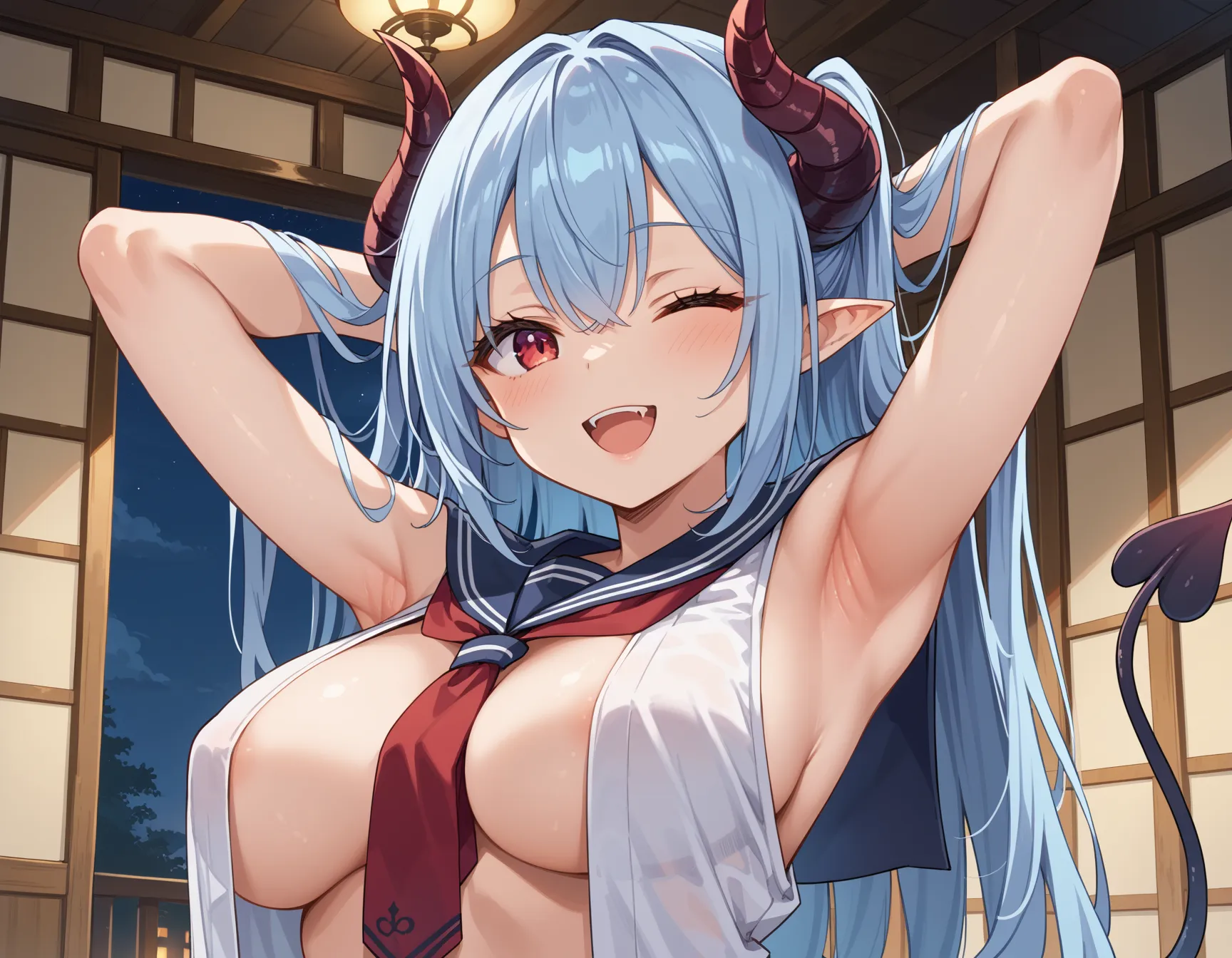 【「腋・脇」AIエロ画像（イラスト・アニメ・二次元風）4705枚まとめ！(79ページ目)のエロ画像3枚目